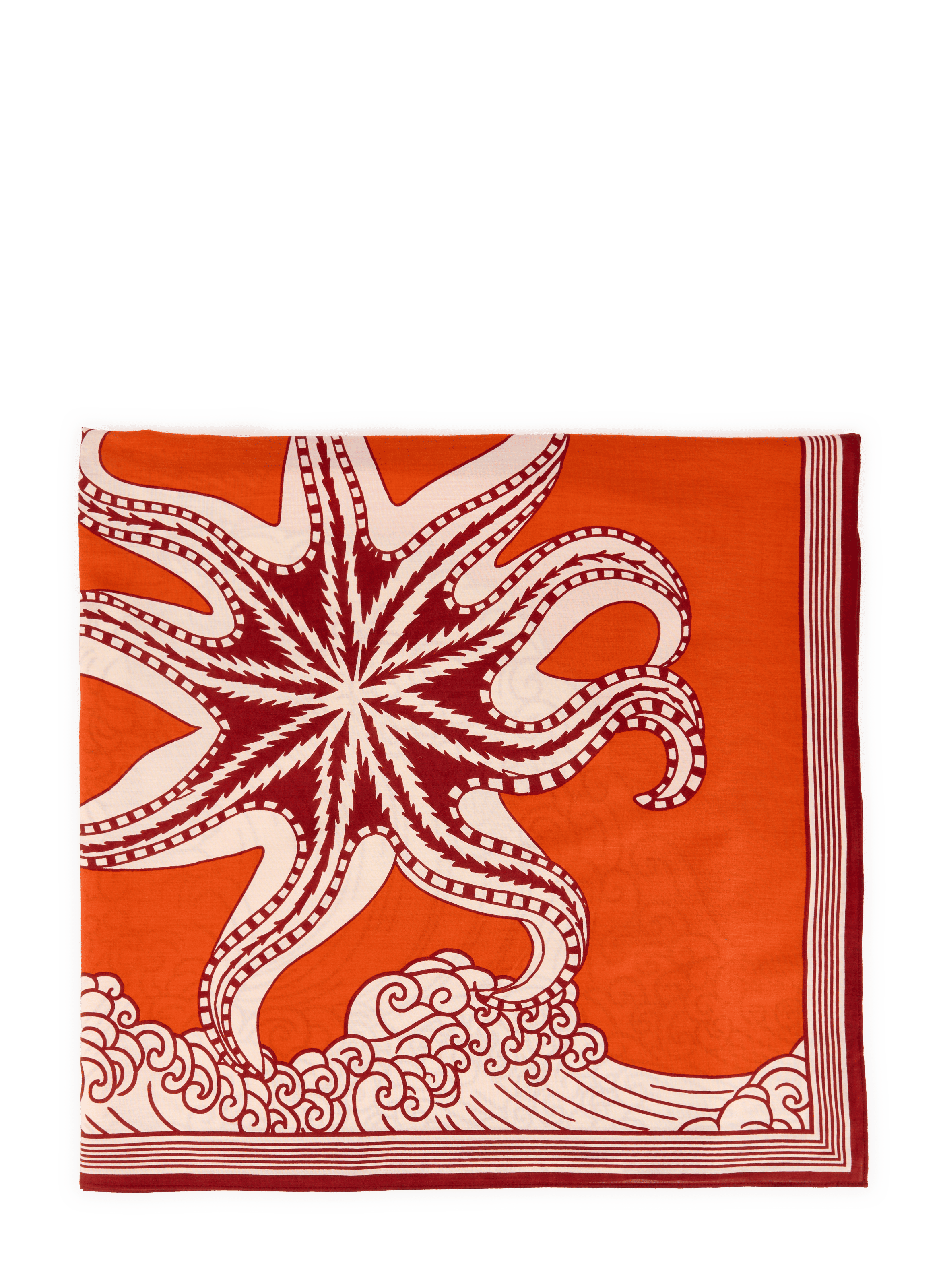 Foulard imprimé en coton mélangé INOUITOOSH Orange
