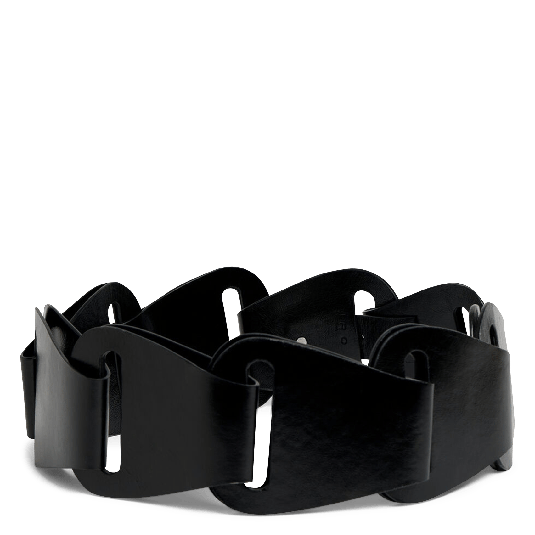 Ceinture large en cuir origami IRO Noir