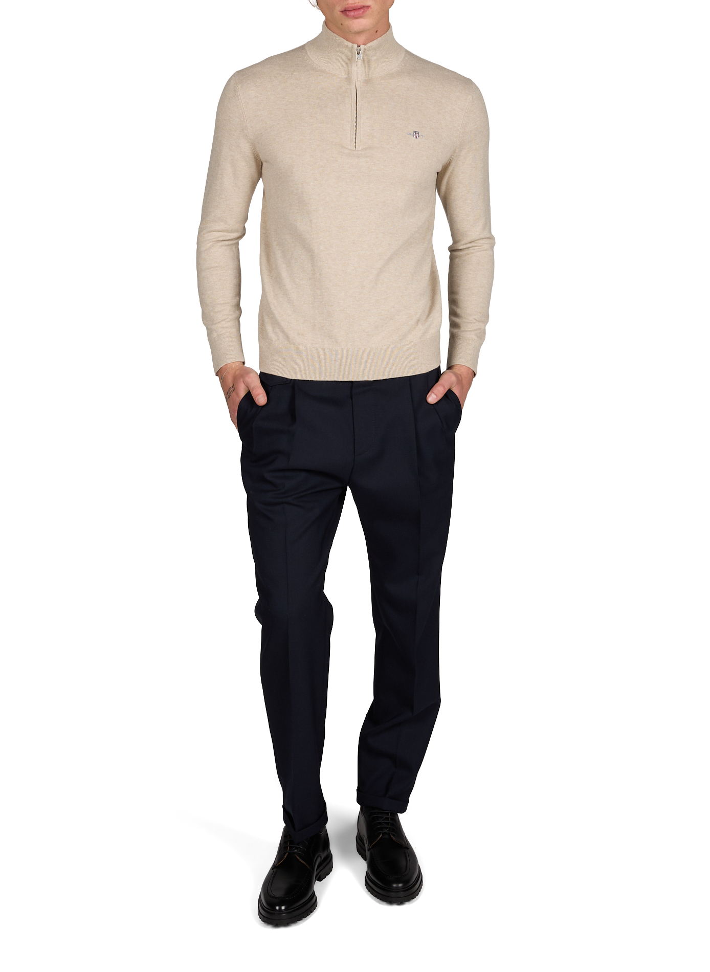 Funnel neck half-zip jumper GANT Beige