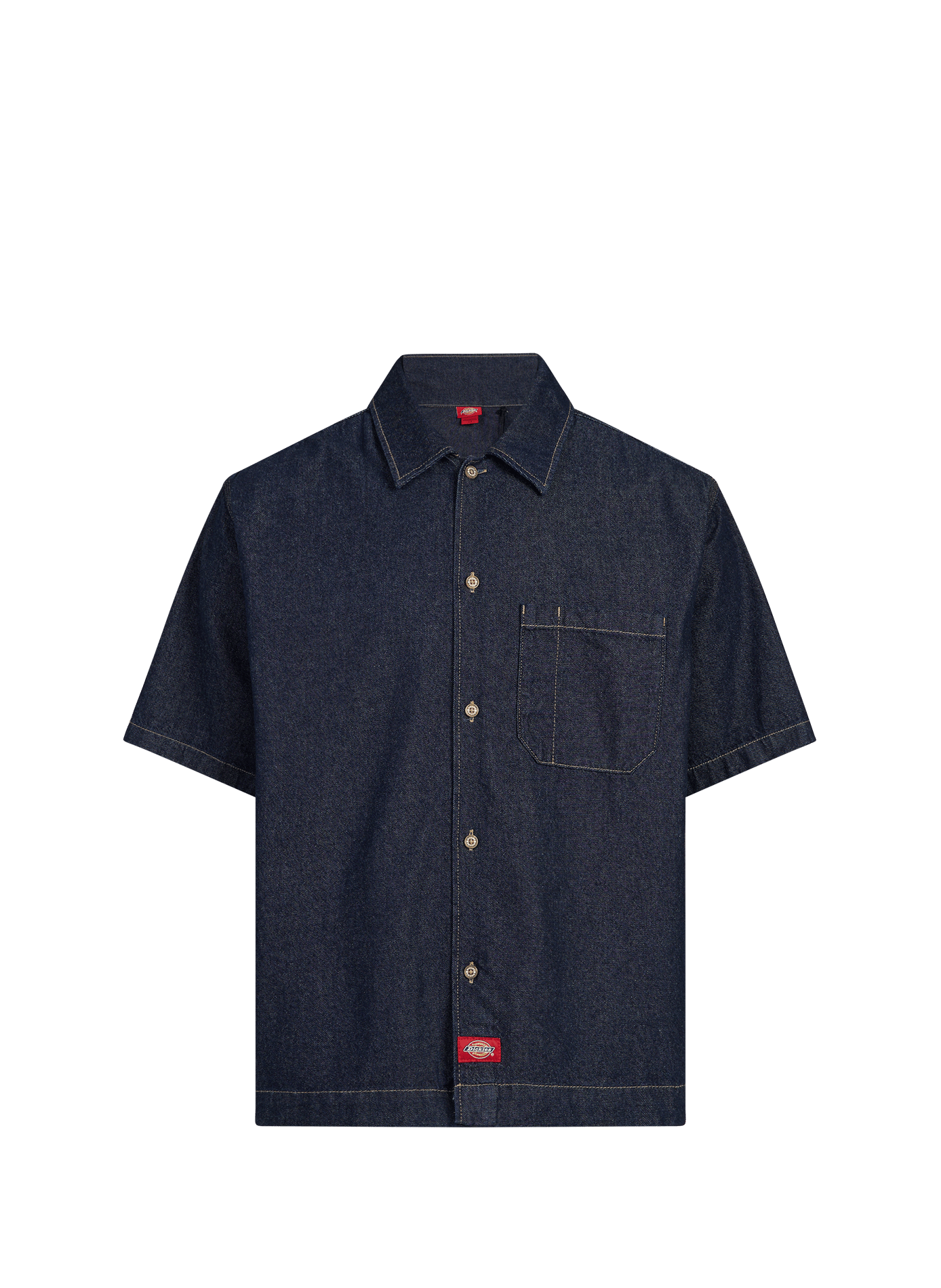 Chemise à manches courtes en denim de coton DICKIES Bleu