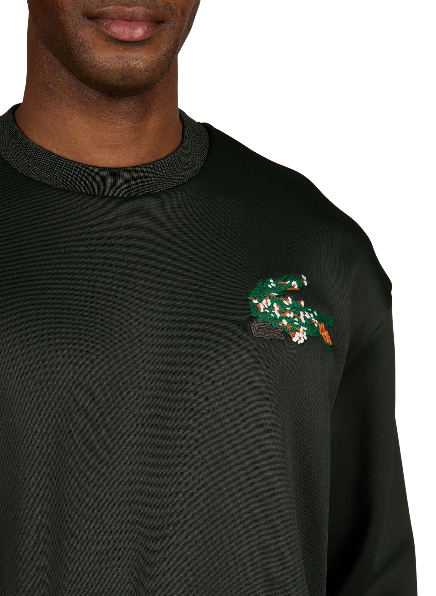 Glänzender Sweatshirt mit Logo-Stickerei LACOSTE Grun