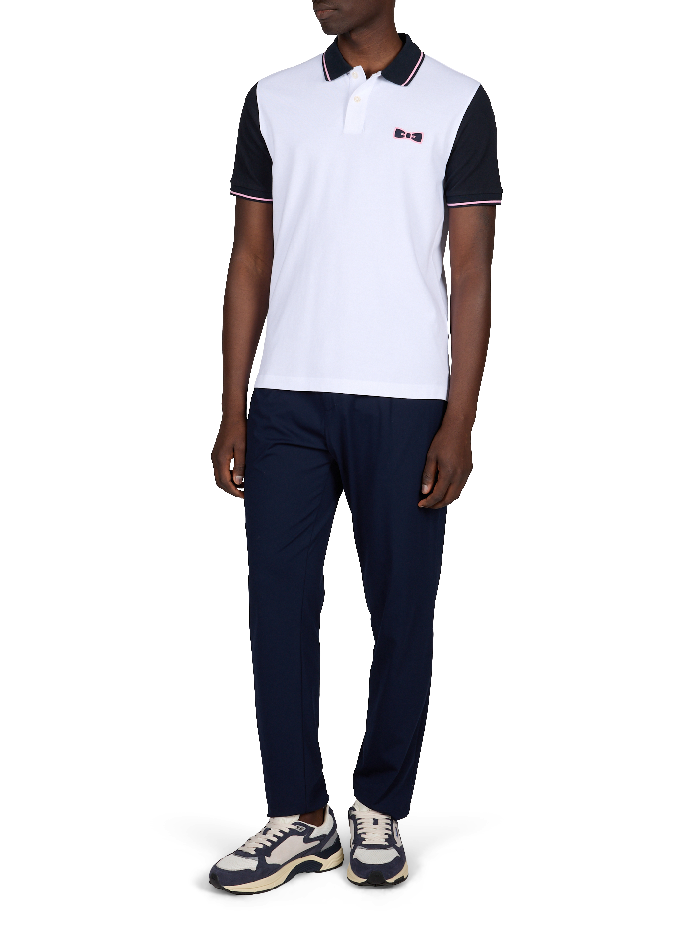 Short sleeve cotton polo shirt White