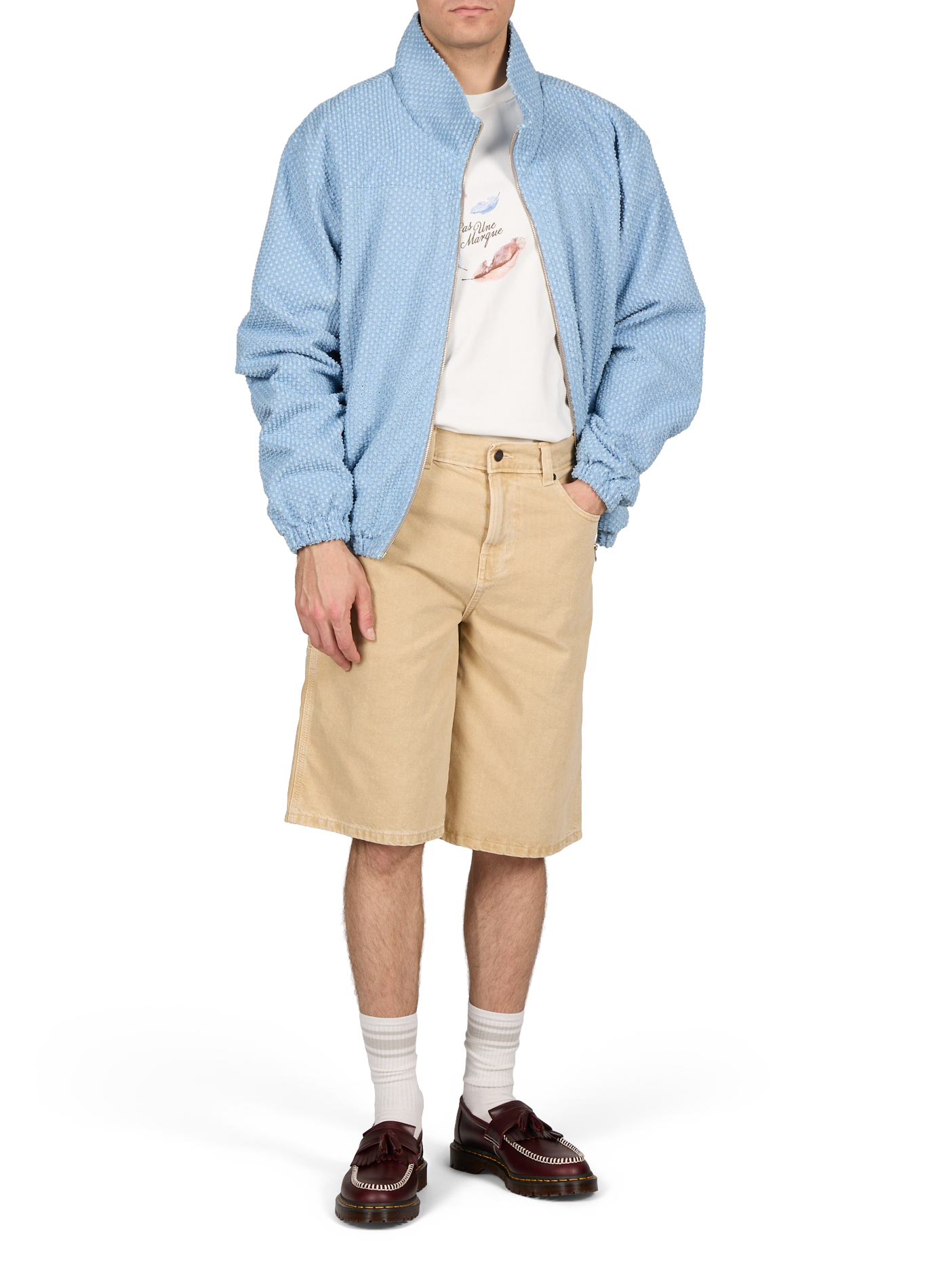 Oversized printed cotton T-shirt PAS UNE MARQUE White