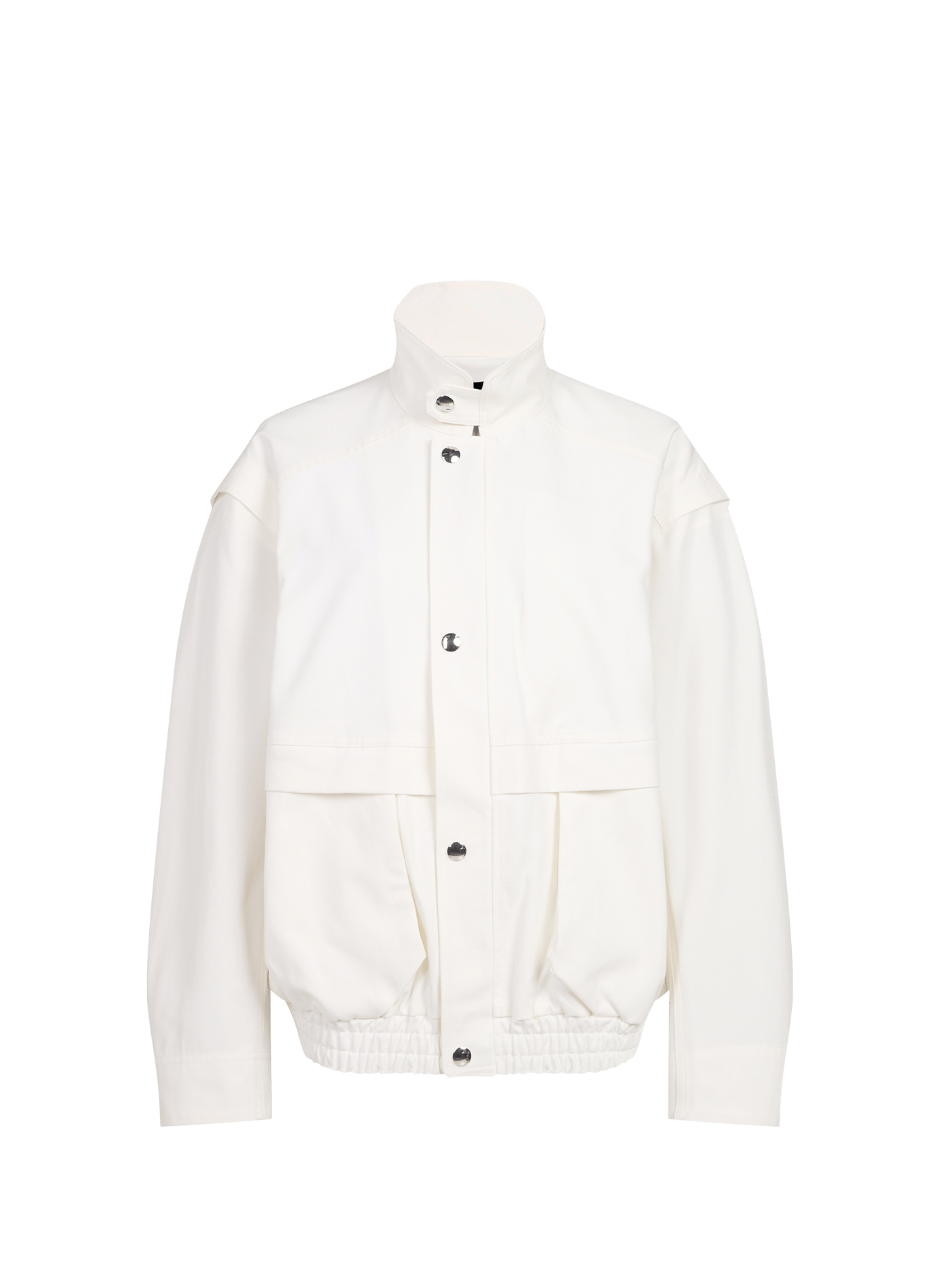 Jacket with removable zippered sleeves in cotton TIBI White