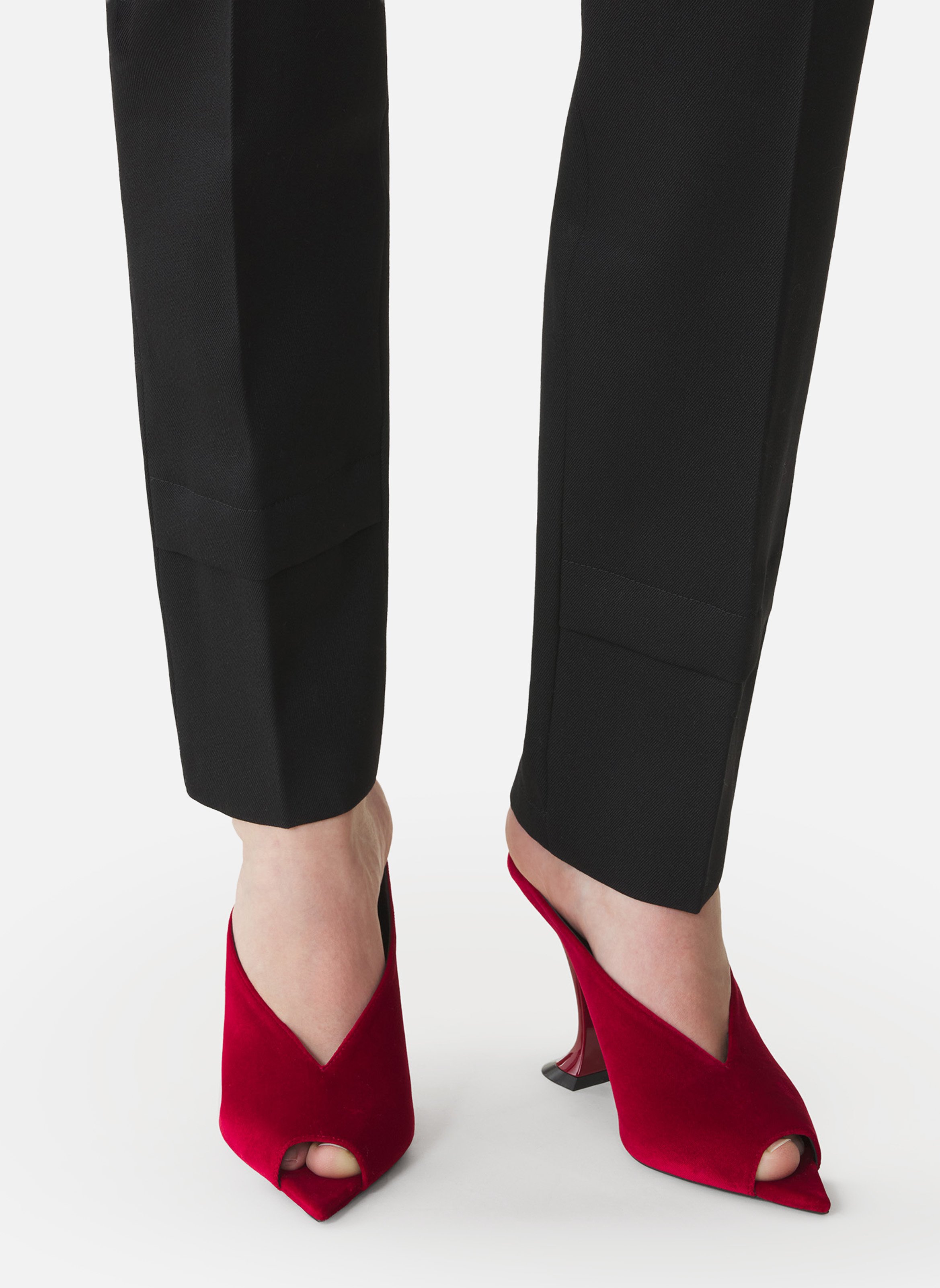 Mule midnight step en velours LANVIN Rouge