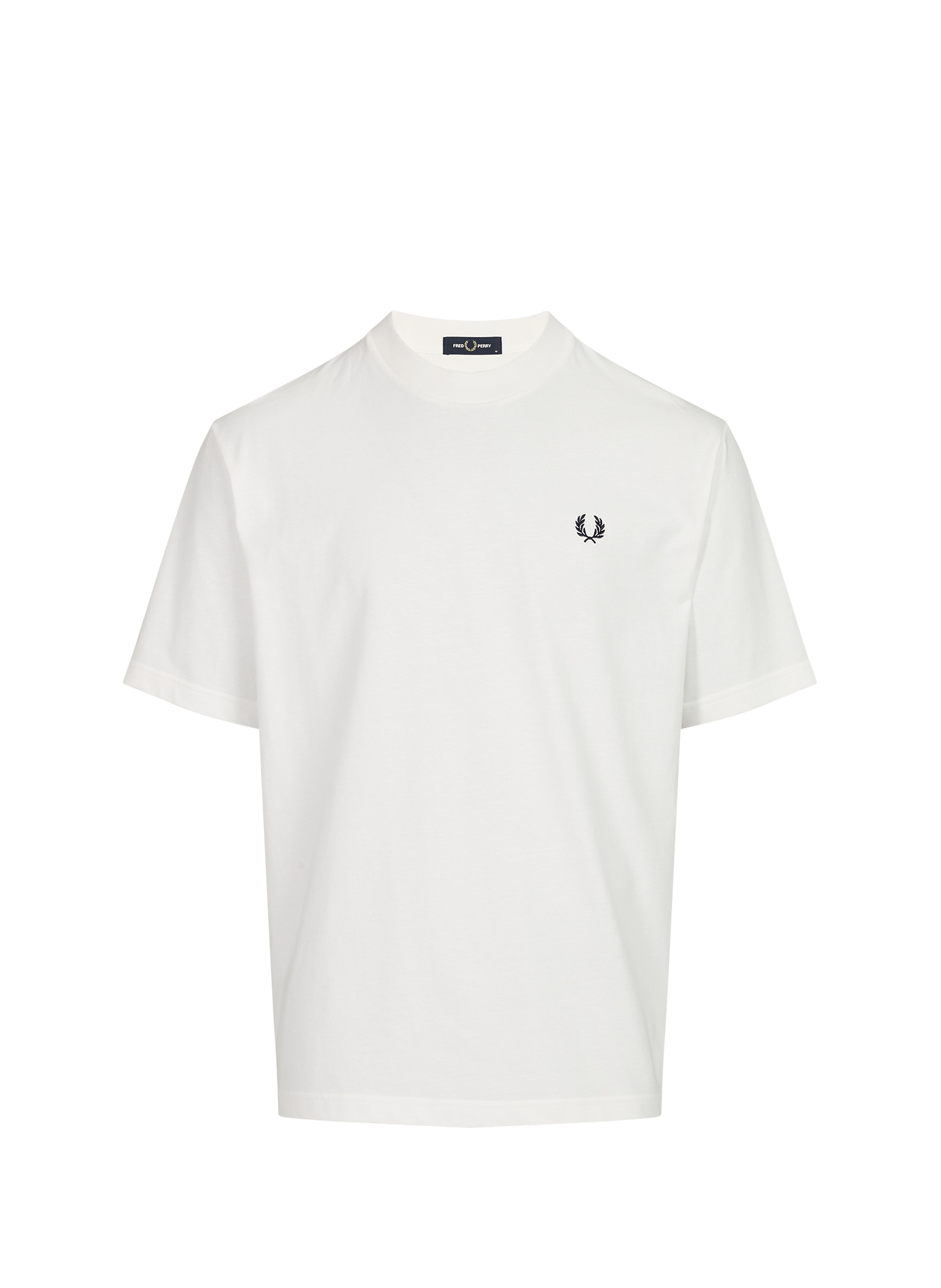 T-shirt à col rond et logo au dos en coton FRED PERRY Blanc