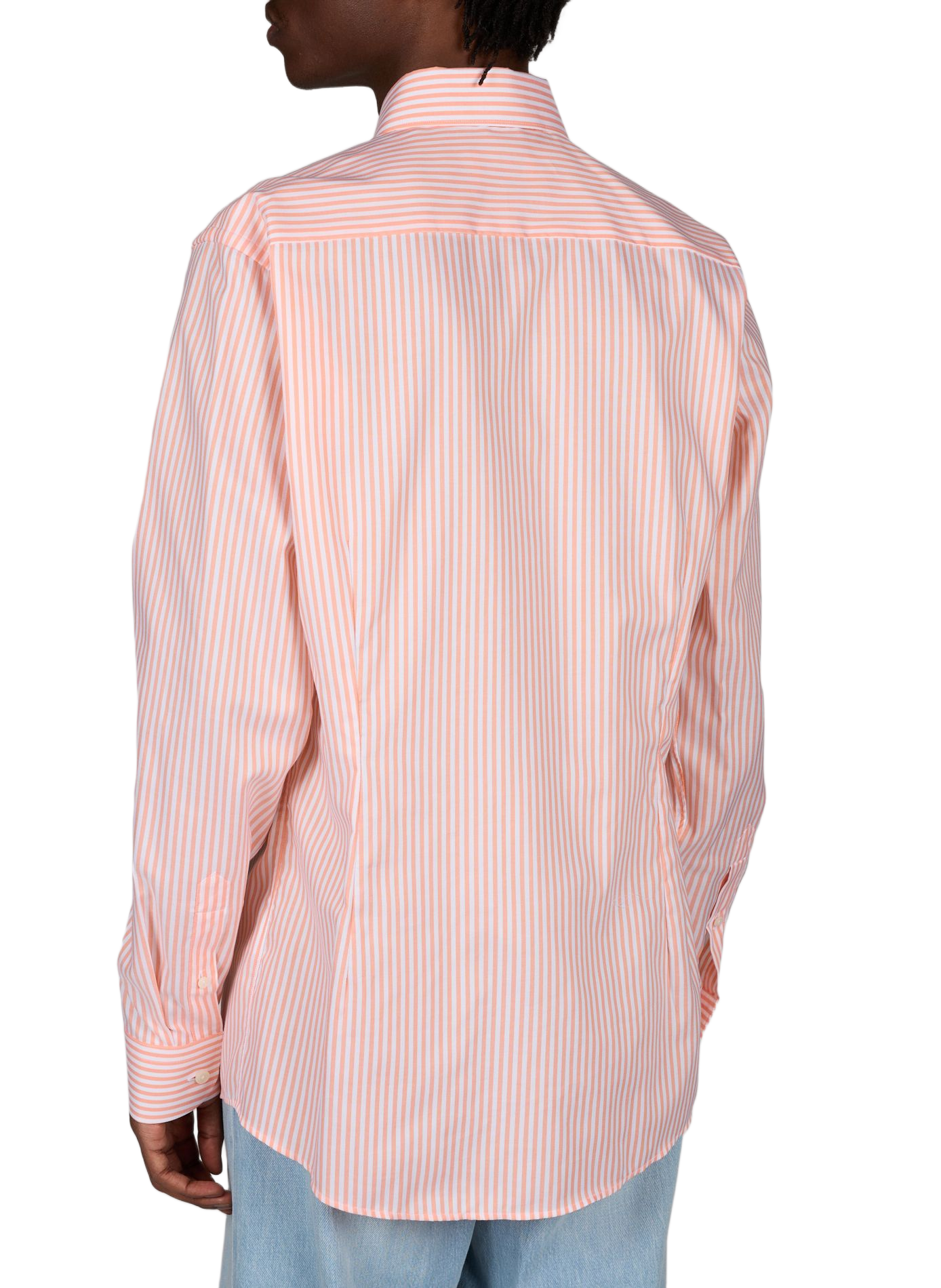 Slim-fit striped cotton shirt ETON Orange