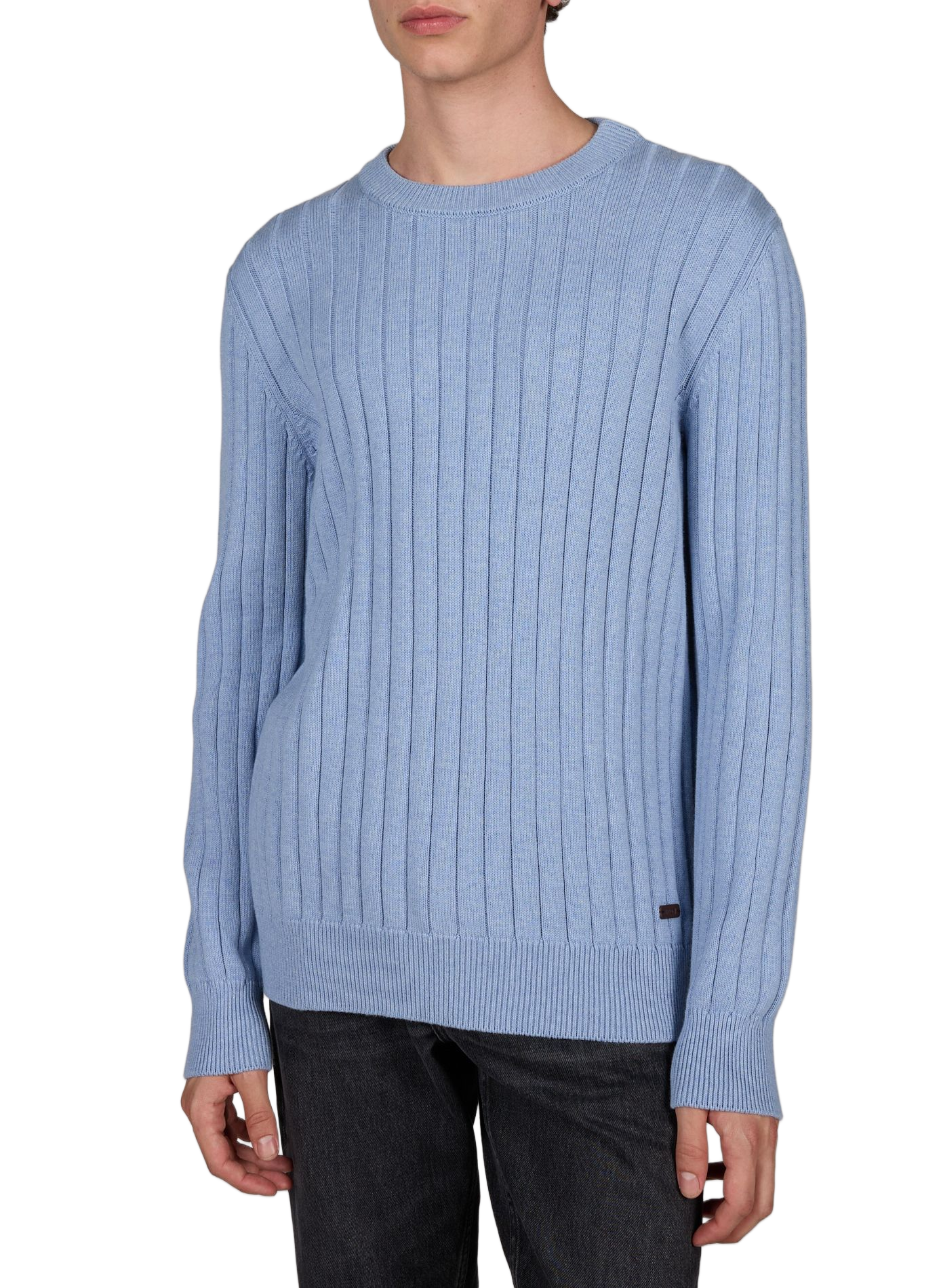 Pull col rond en coton ETON Bleu