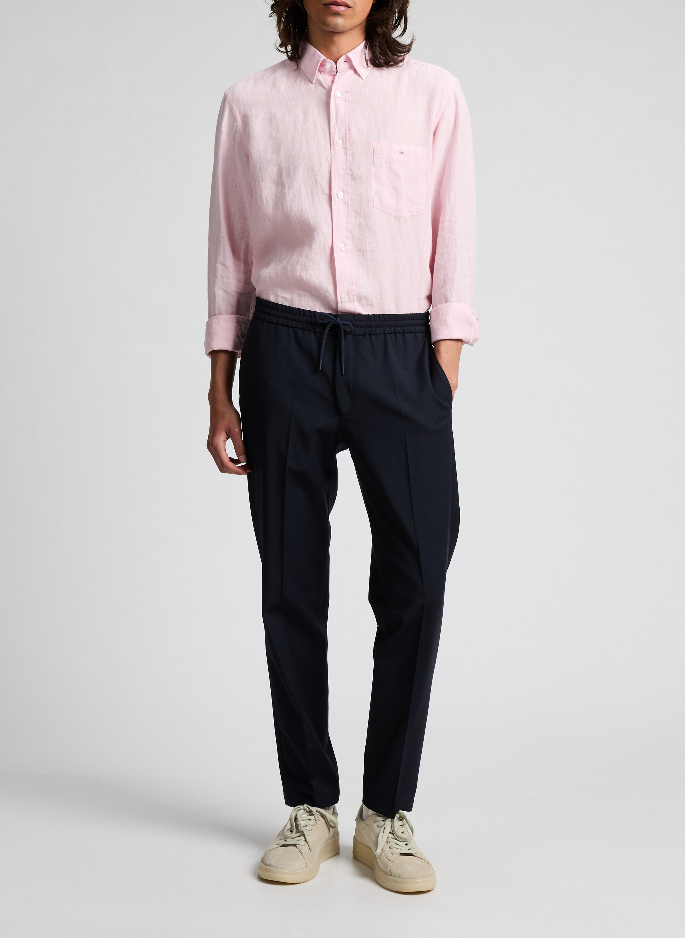Straight wool-blend trousers  EDEN PARK Blue