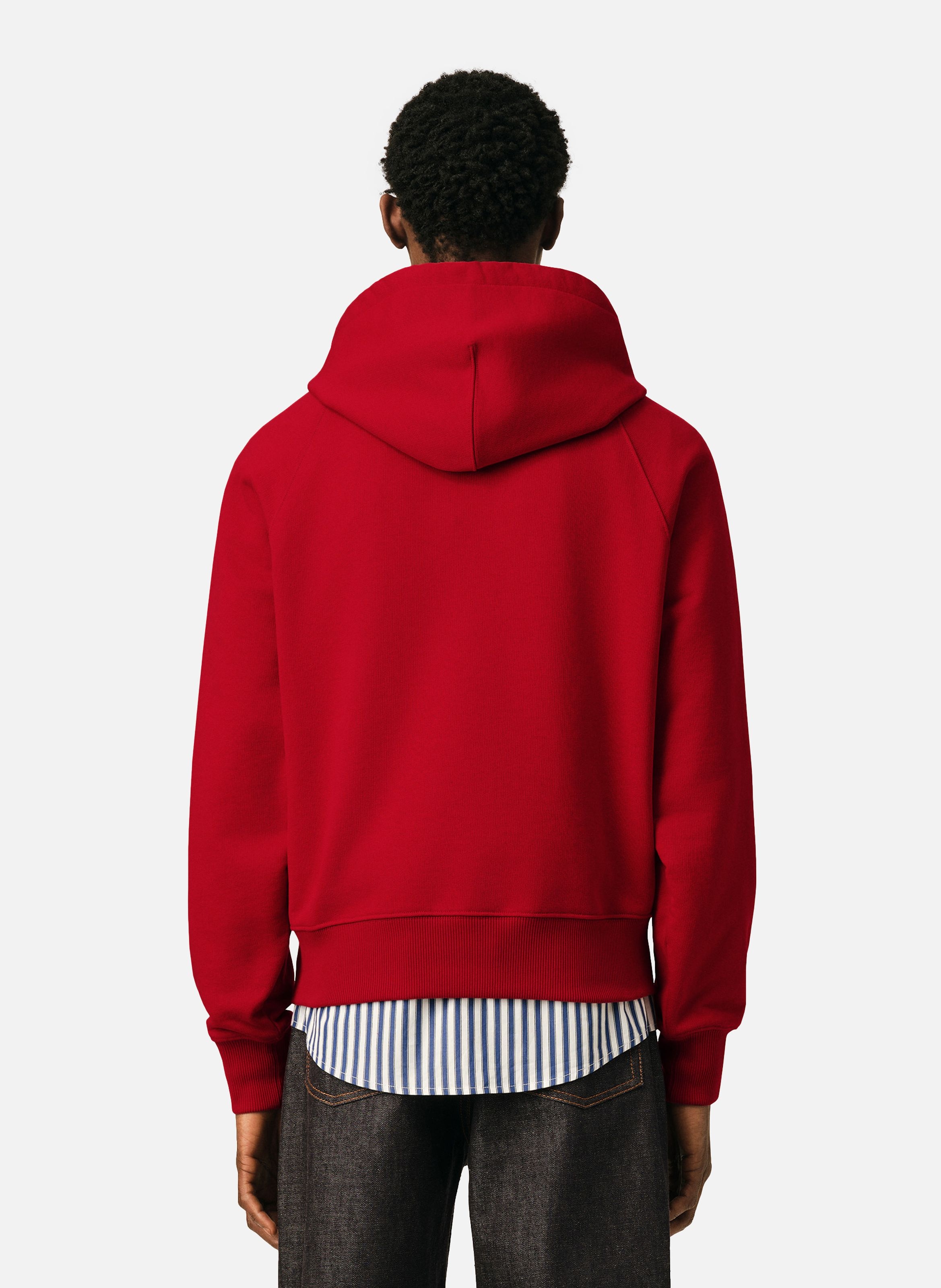 Hoodie unisexe en coton broderie ami paris AMI PARIS Rouge