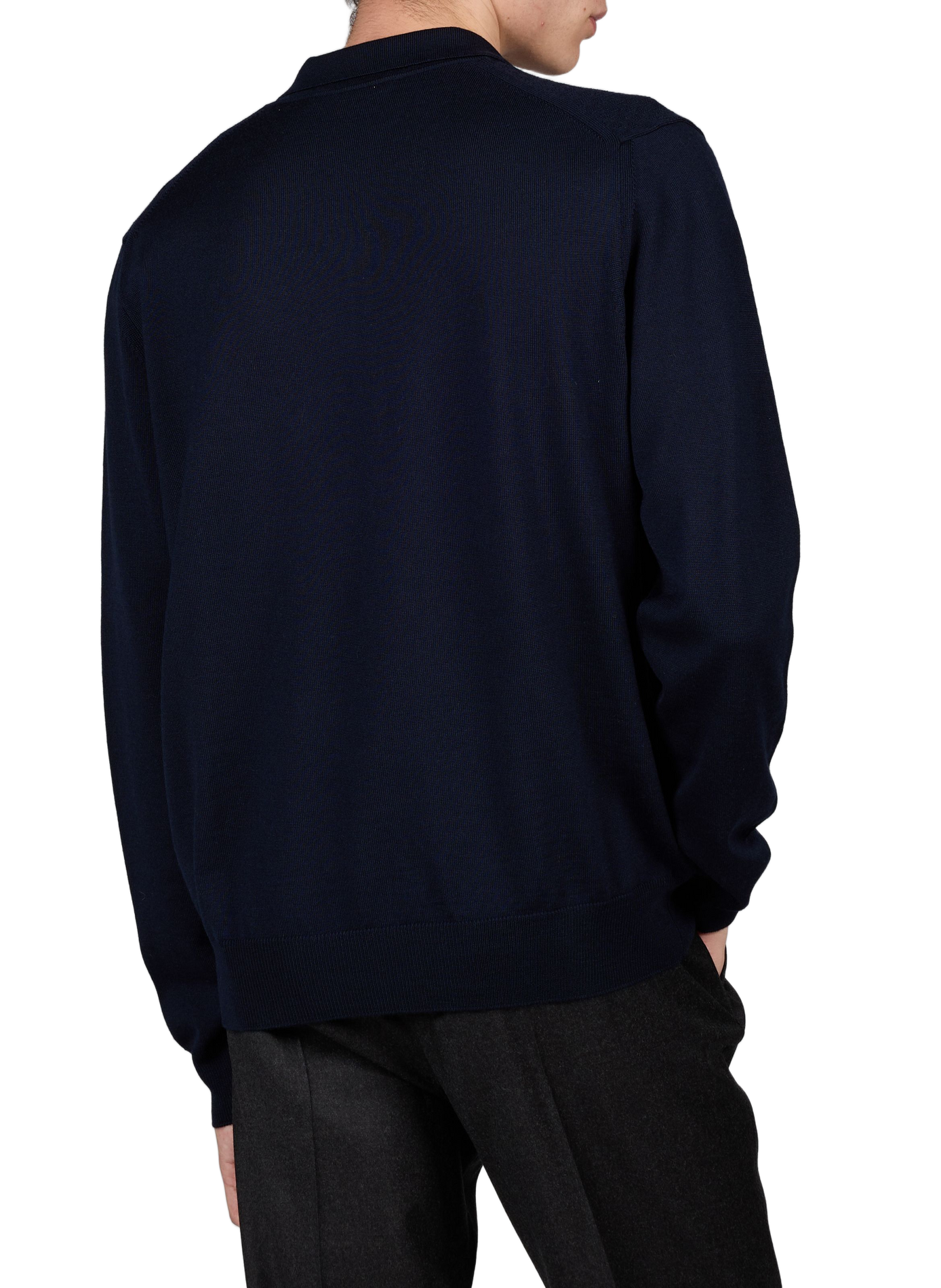 Pull zippé en maille torsadée en laine vierge CORNELIANI Bleu