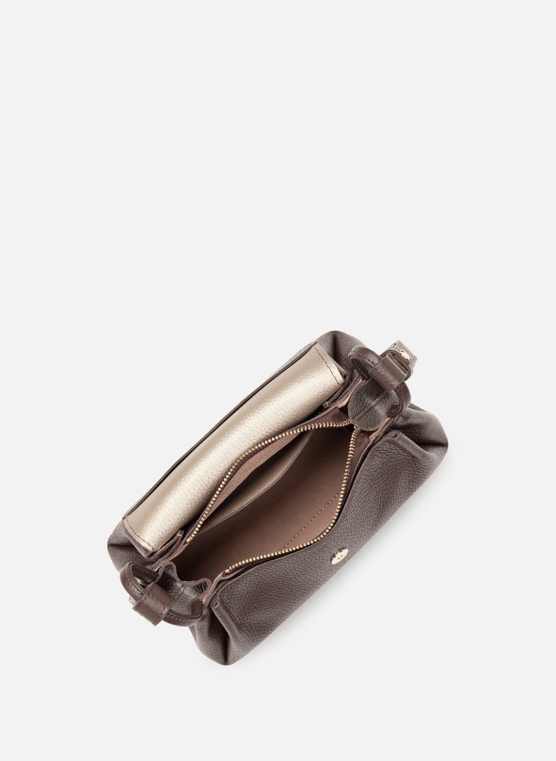 Petit sac trotteur - accordéon double LANCASTER Marron