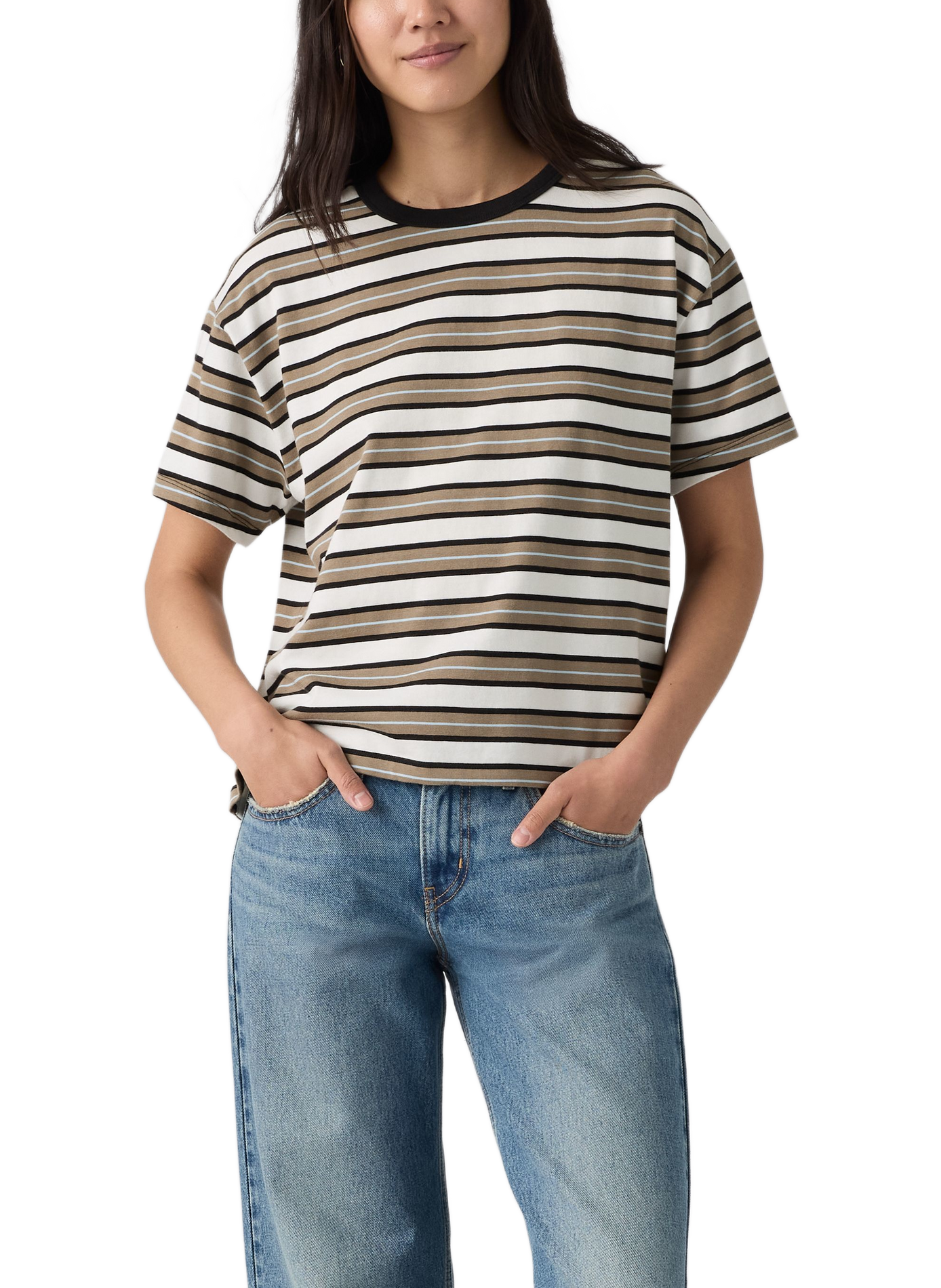 Short-sleeve striped cotton t-shirt LEVI'S Black