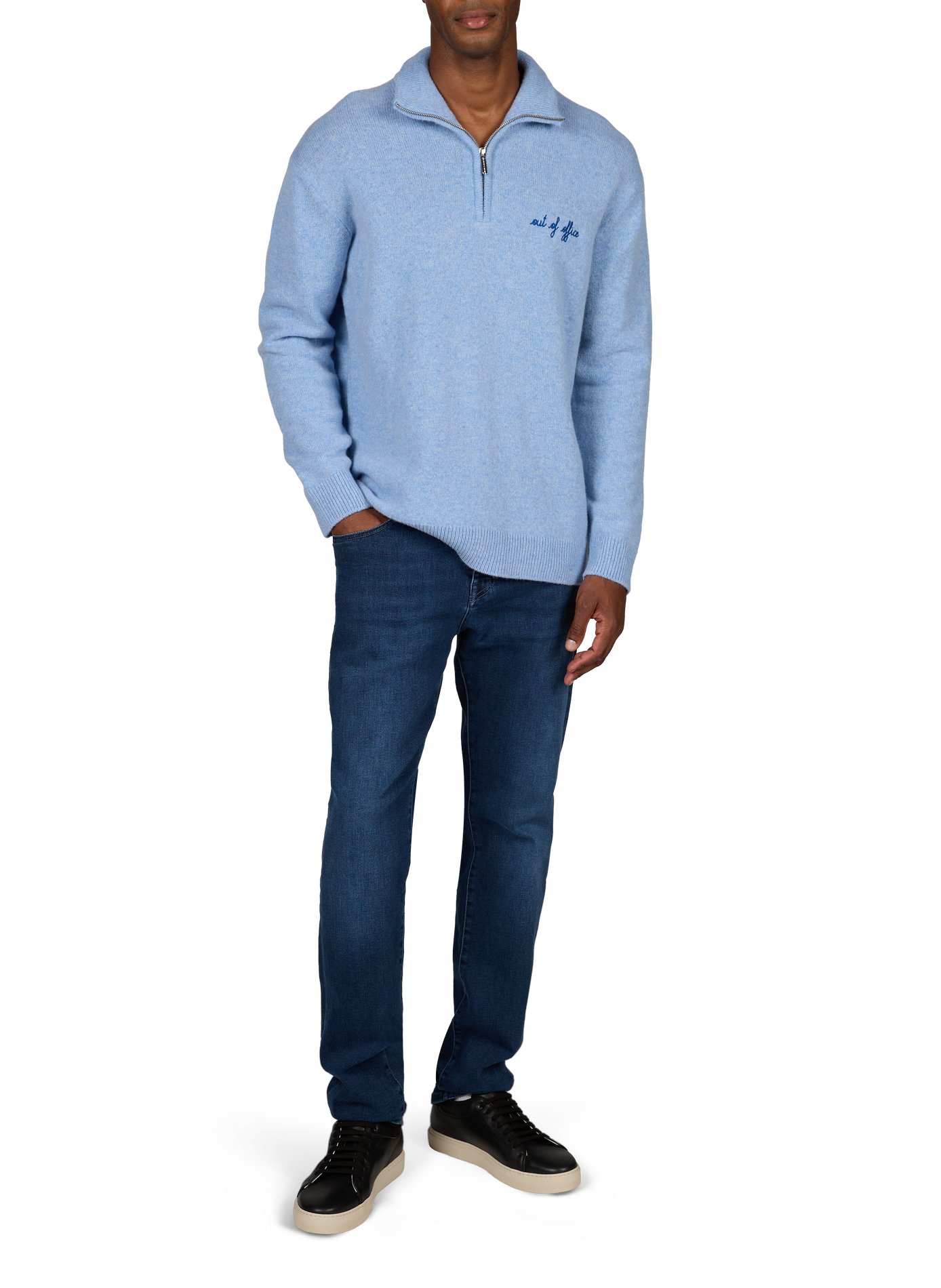 Gerader Wollpullover mit Stehkragen MAISON LABICHE Blau