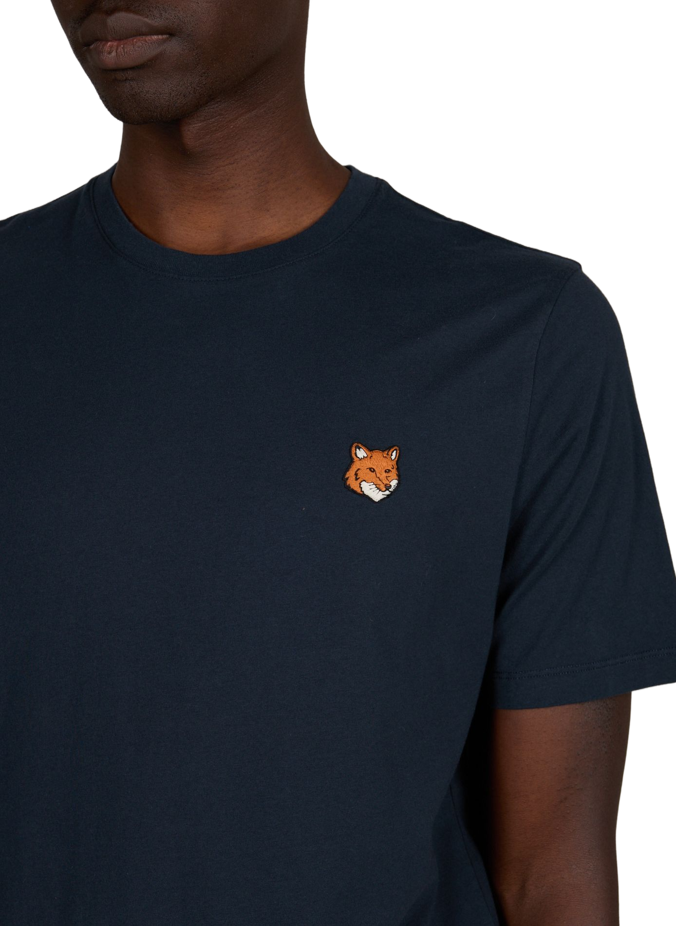 Cotton T-shirt Fox Regular MAISON KITSUNÉ Blue