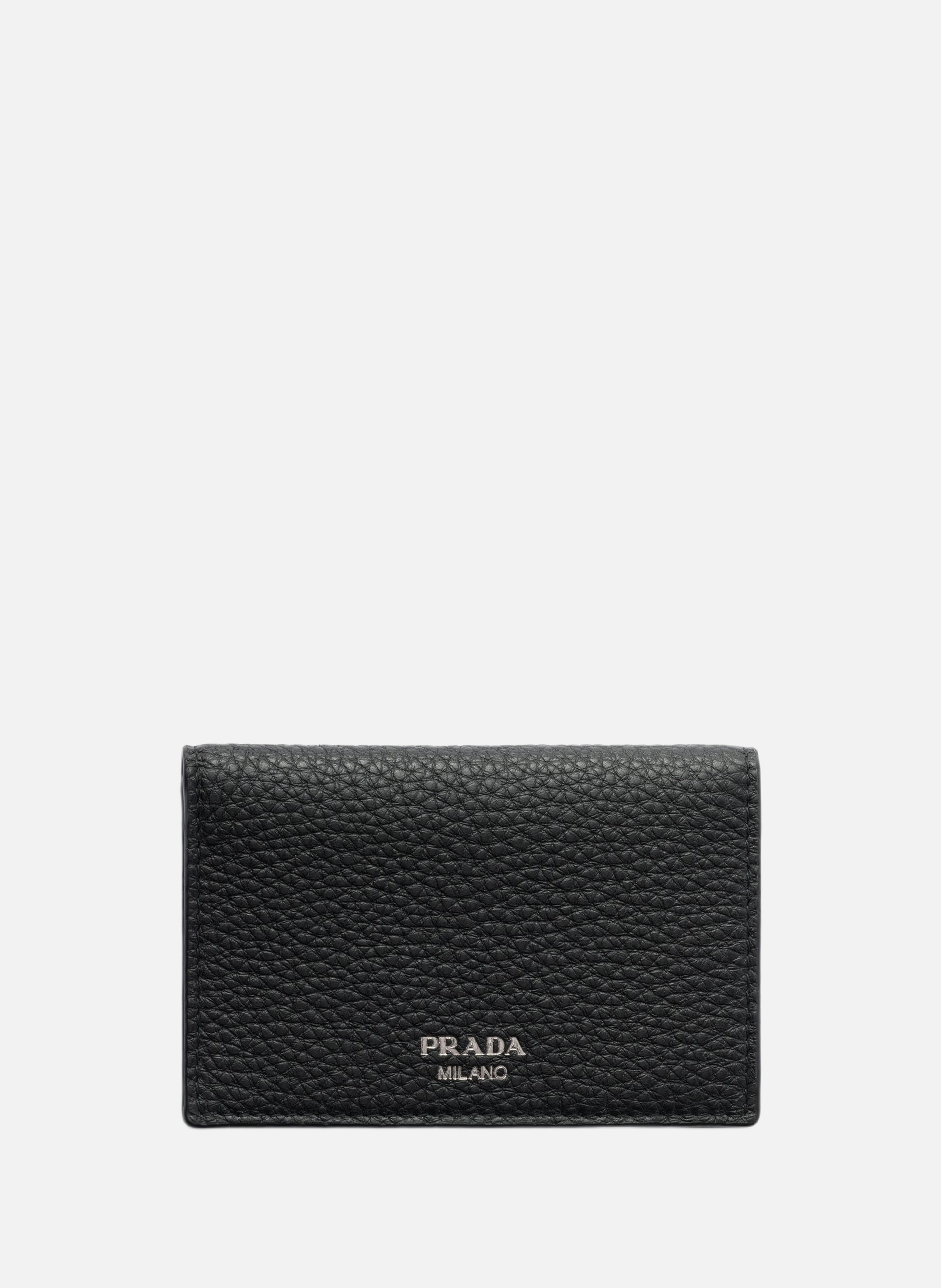 Porte-cartes en cuir PRADA Noir