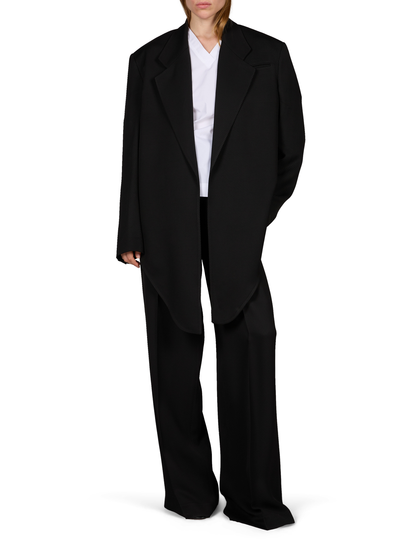 veste côtelée à ceinture nouée CALVIN KLEIN COLLECTION Noir