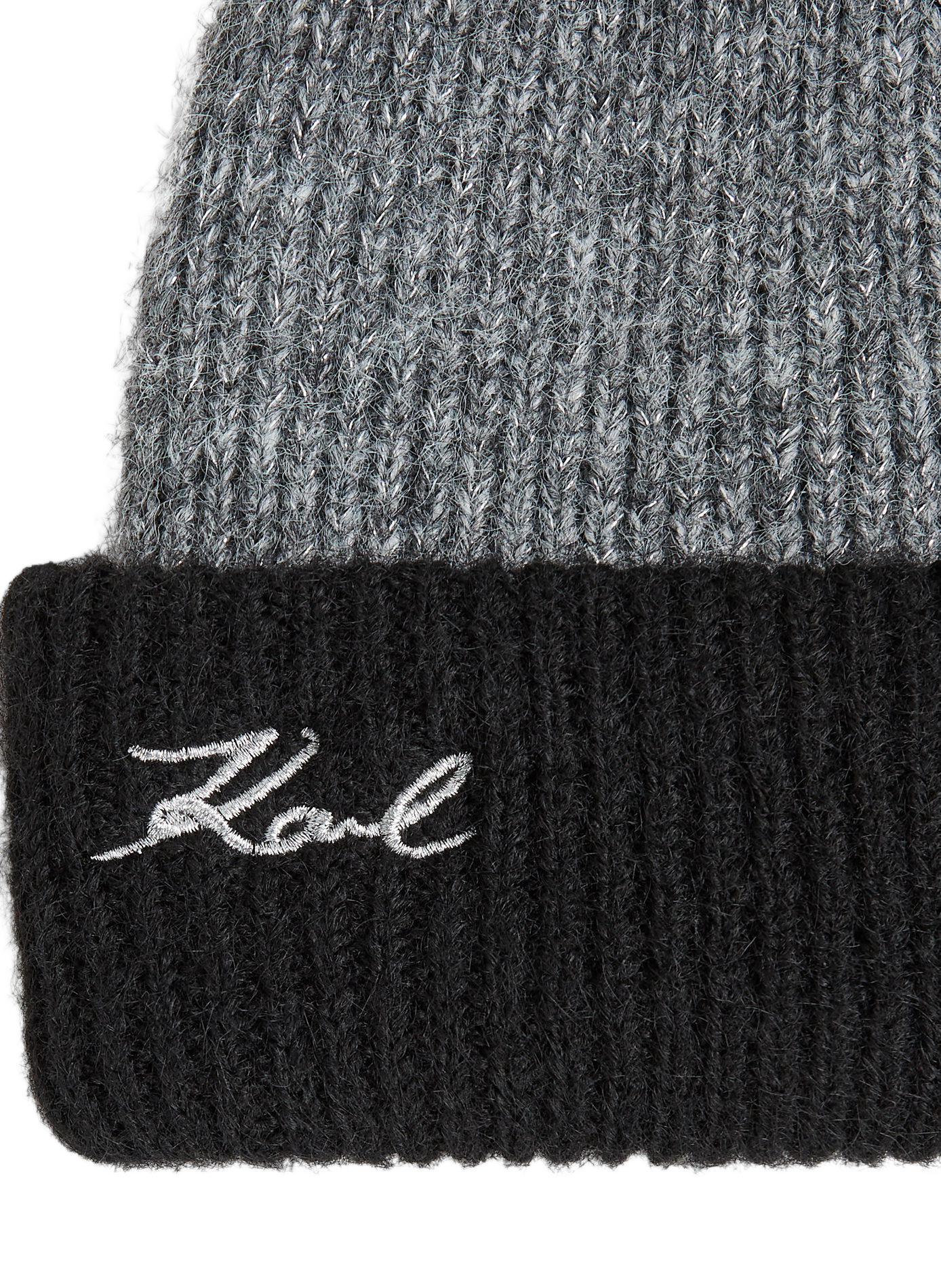 Gorro K/Signature con vuelta KARL LAGERFELD Negro