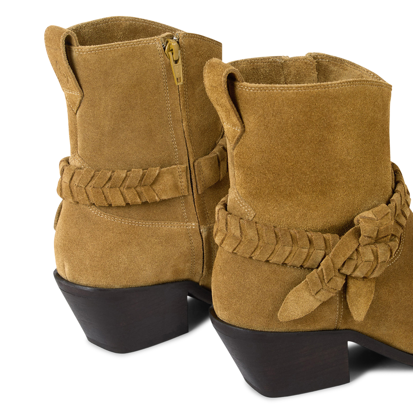 Bottines bout pointu en cuir low cowby BA&SH Marron