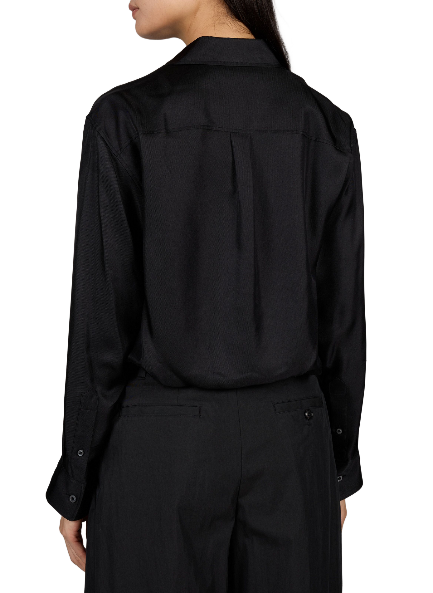 Fluid silk shirt with built-in camisole ALEXANDER WANG Black