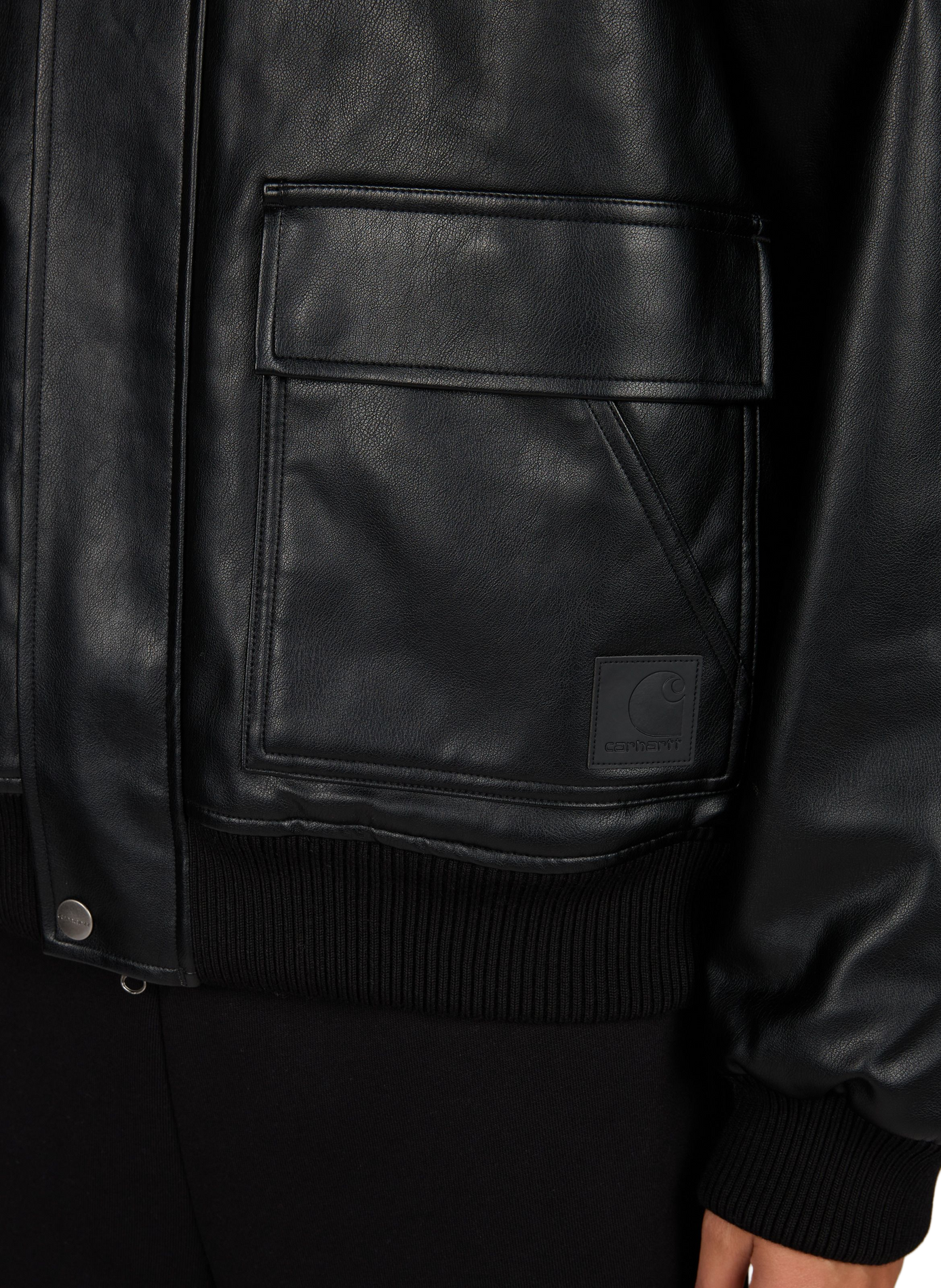 Plain straight zip-up jacket CARHARTT WIP Black