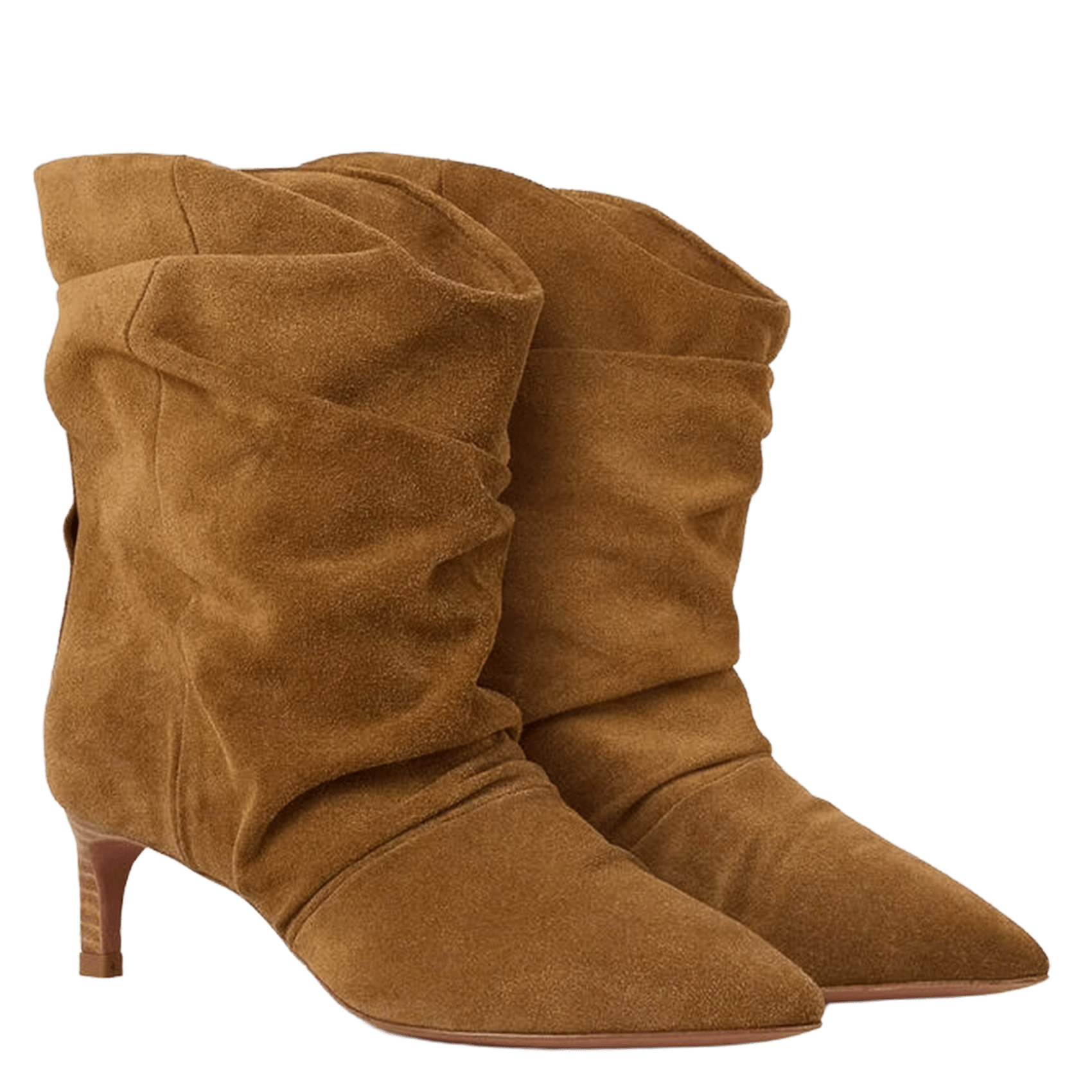 Bottines froncées en cuir suédé low colivia BA&SH Marron
