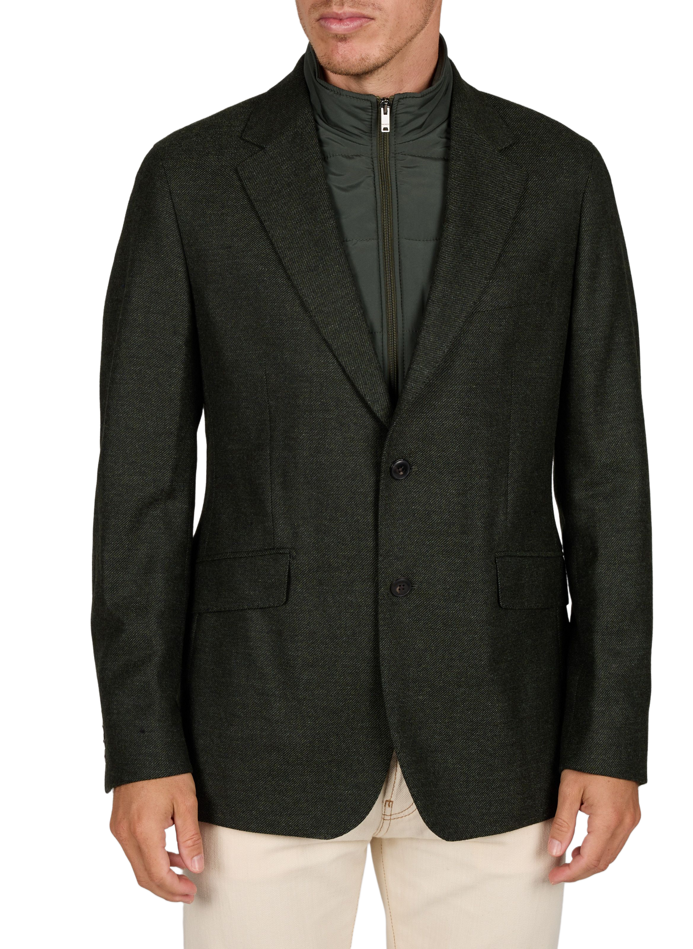 Gerade geschnittene Blazerjacke aus Wollmischung HACKETT Grun