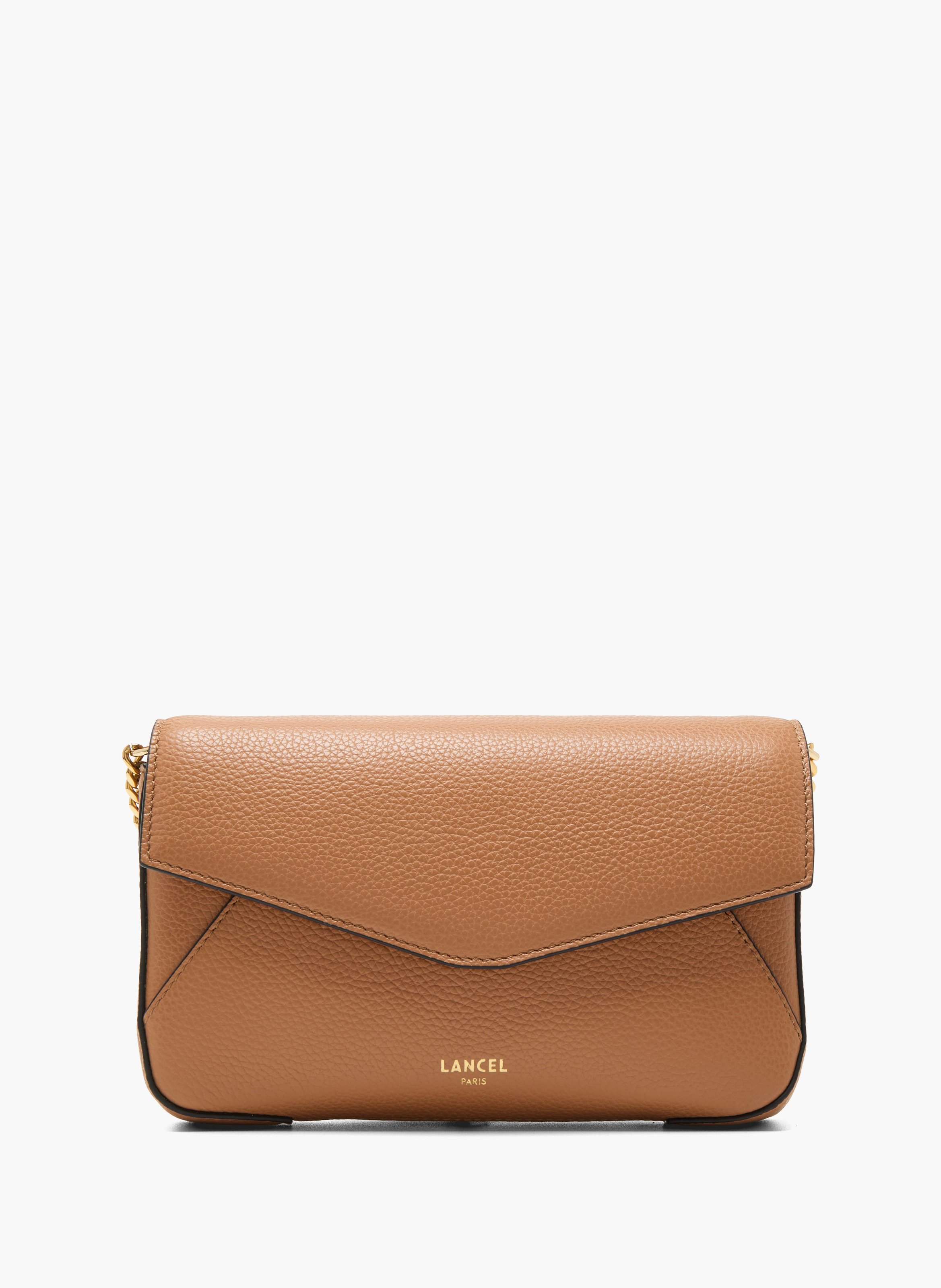 Pochette chaine avec porte-cartes amovible enveloppe de lancel en cuir LANCEL Marron