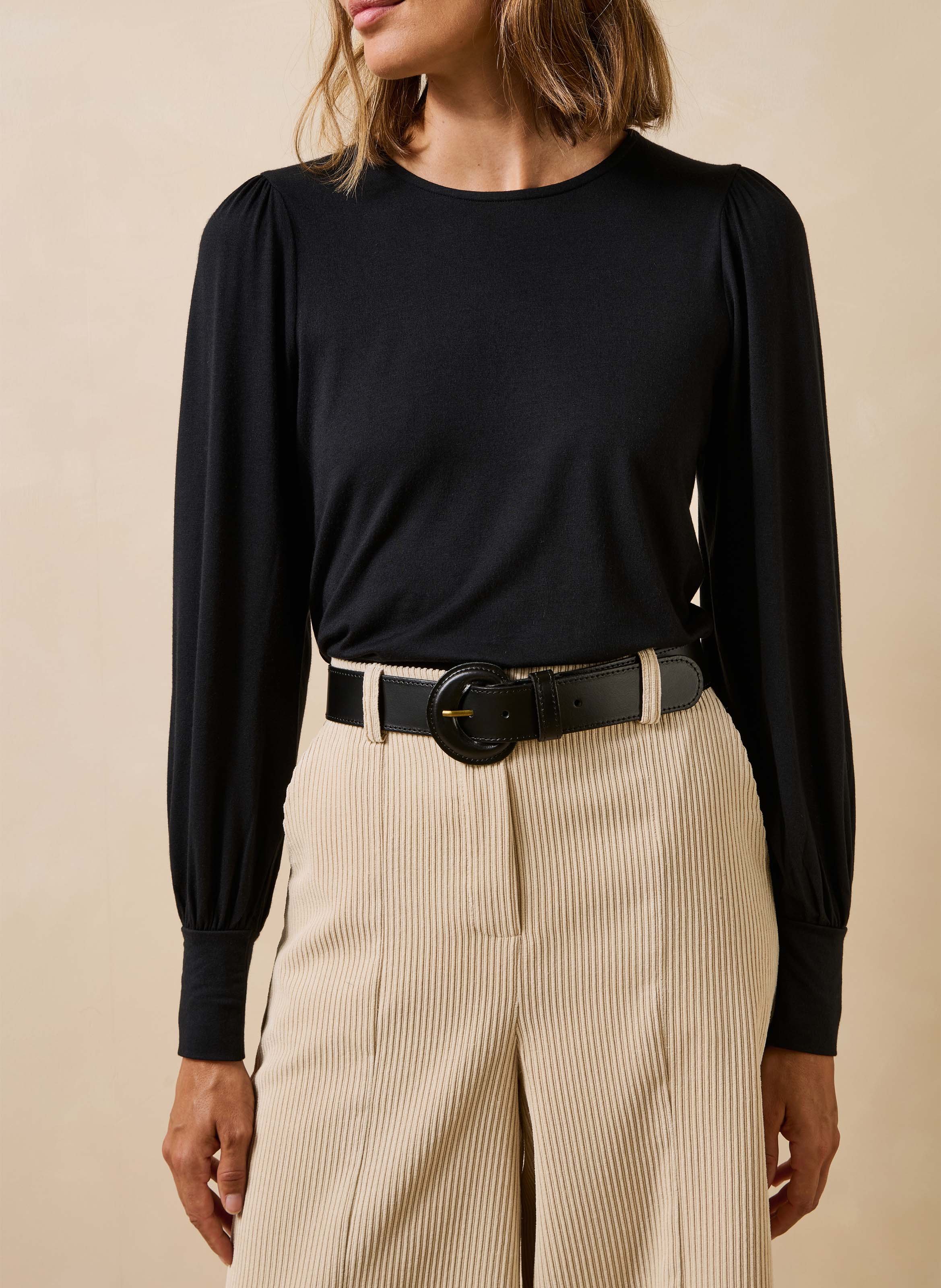 Leren riem LA FEE MARABOUTEE Zwart