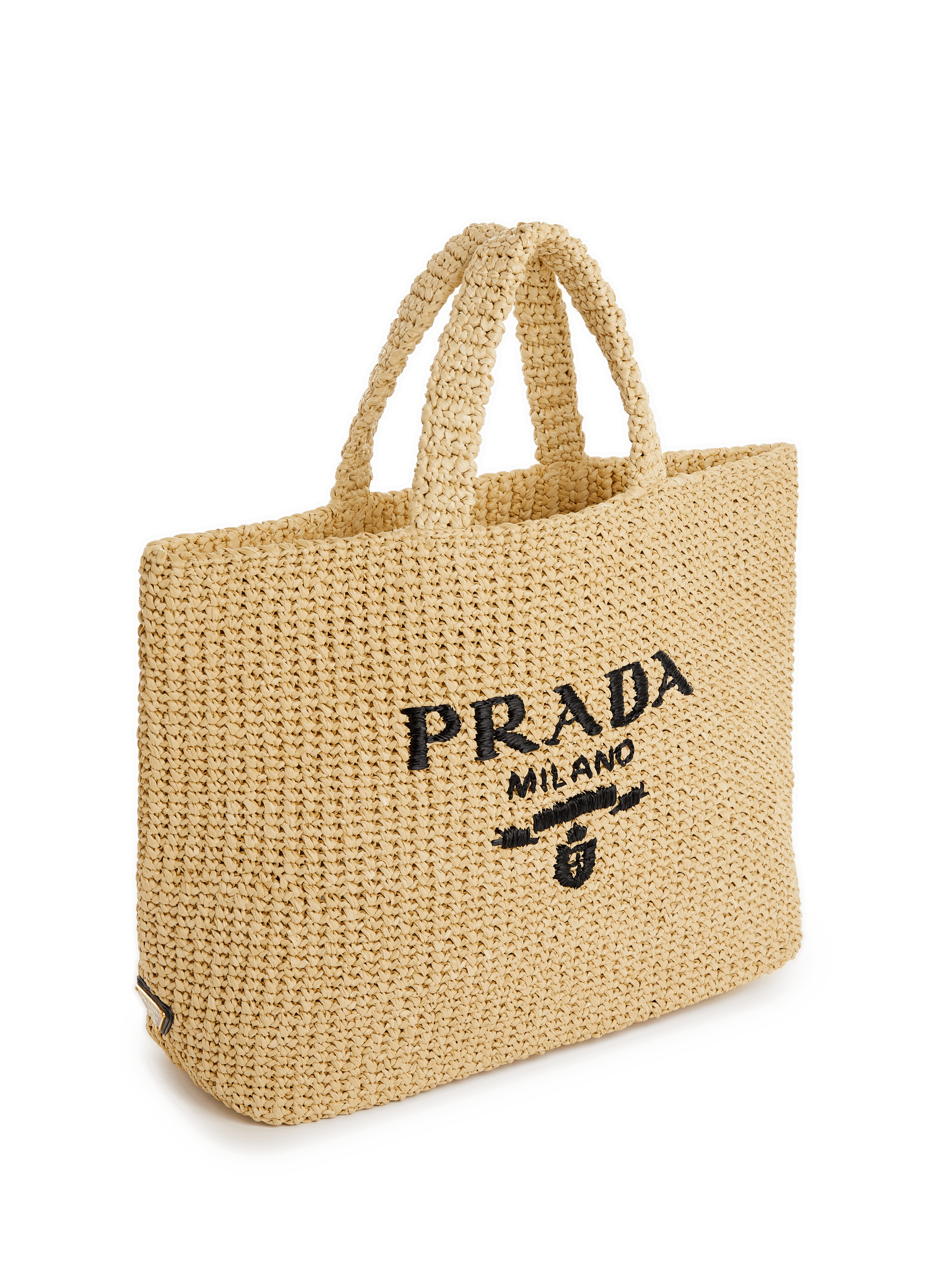 Straw tote bag PRADA Beige