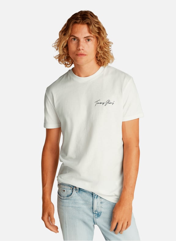 Biker-style cotton t-shirt Beige by TOMMY HILFIGER TOMMY HILFIGER Biker-style cotton t-shirt Beige