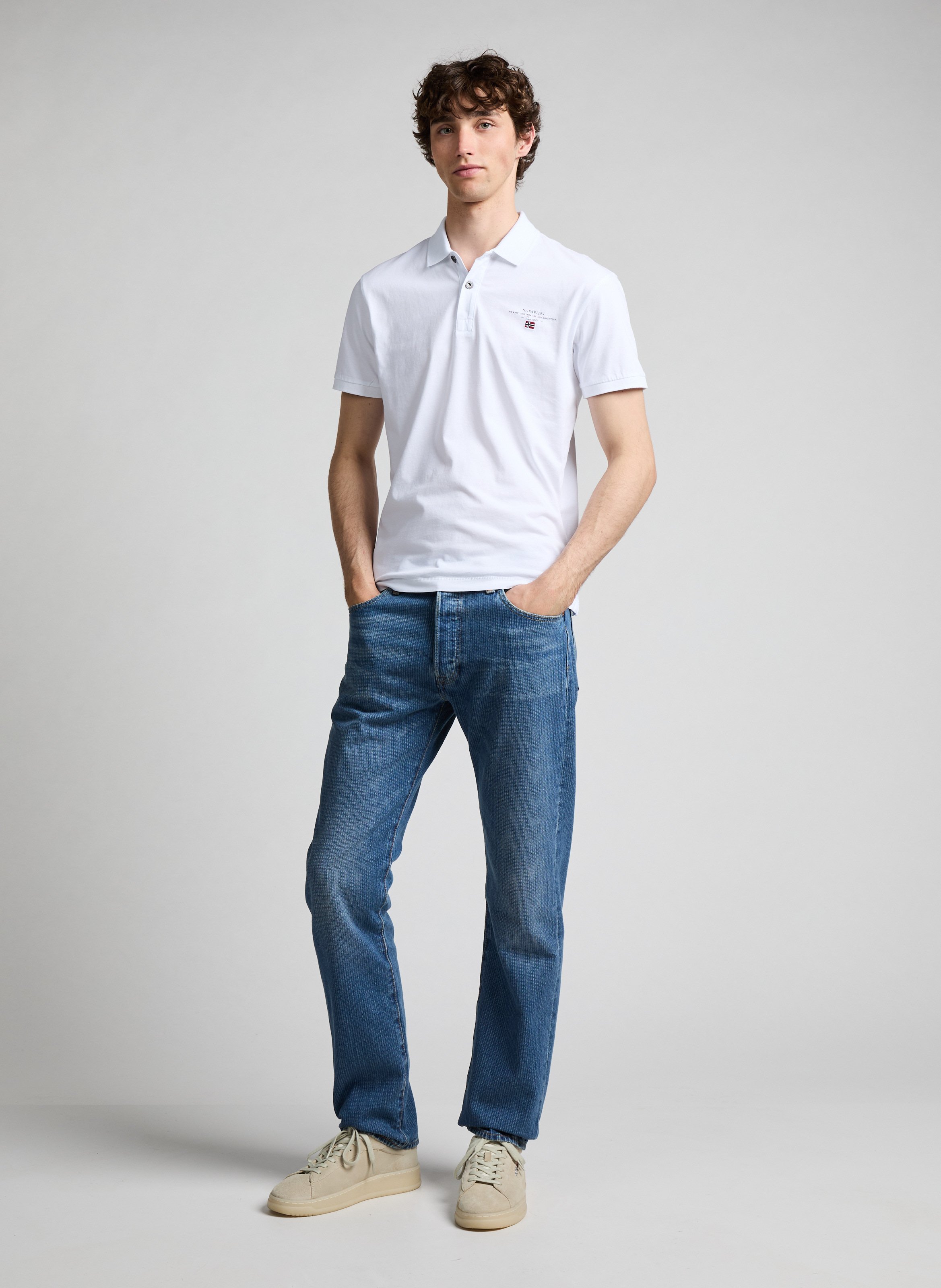  Cotton polo shirt  NAPAPIJRI White