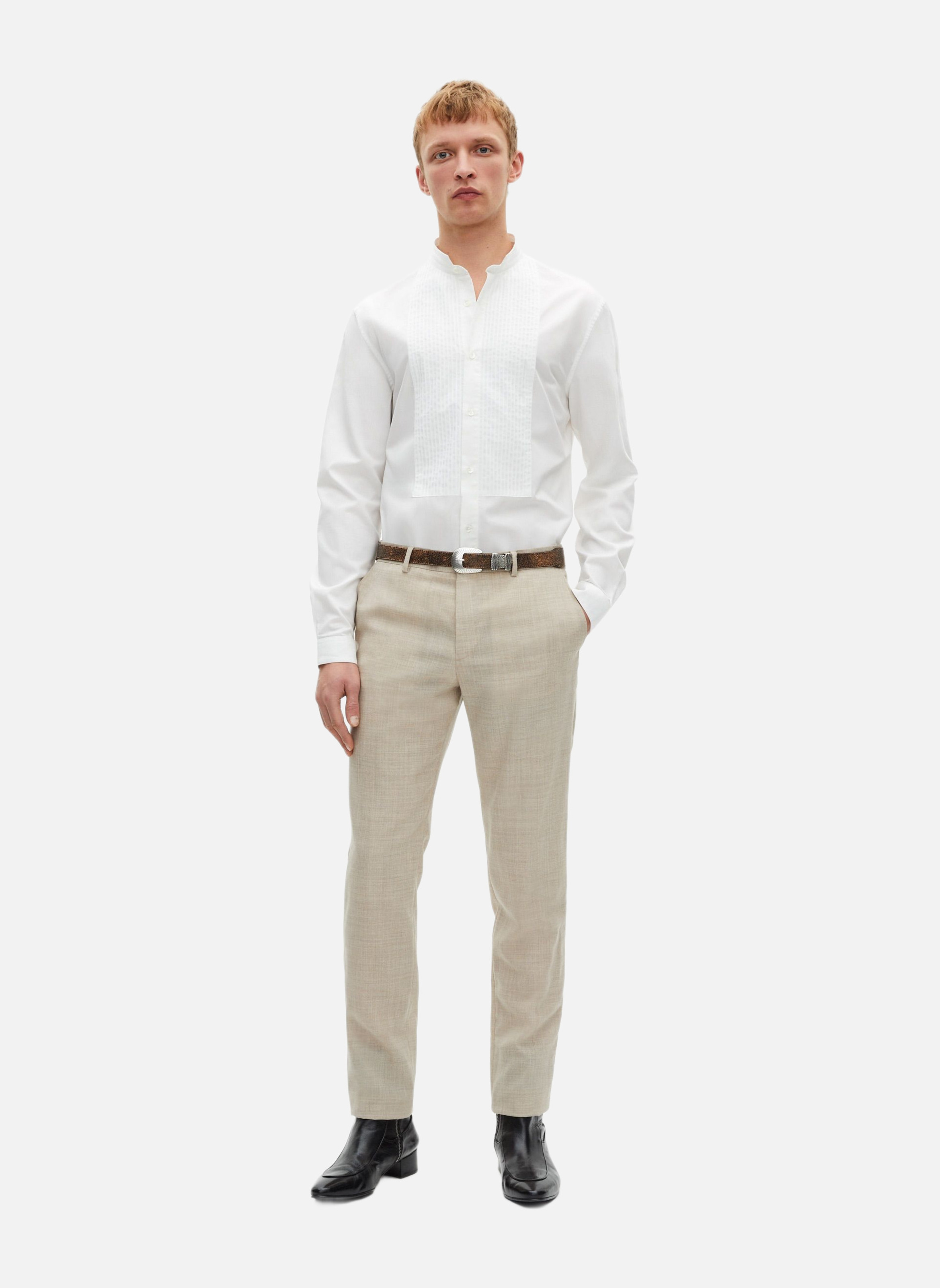 Pantalon de costume en laine coupe ajustée THE KOOPLES Beige