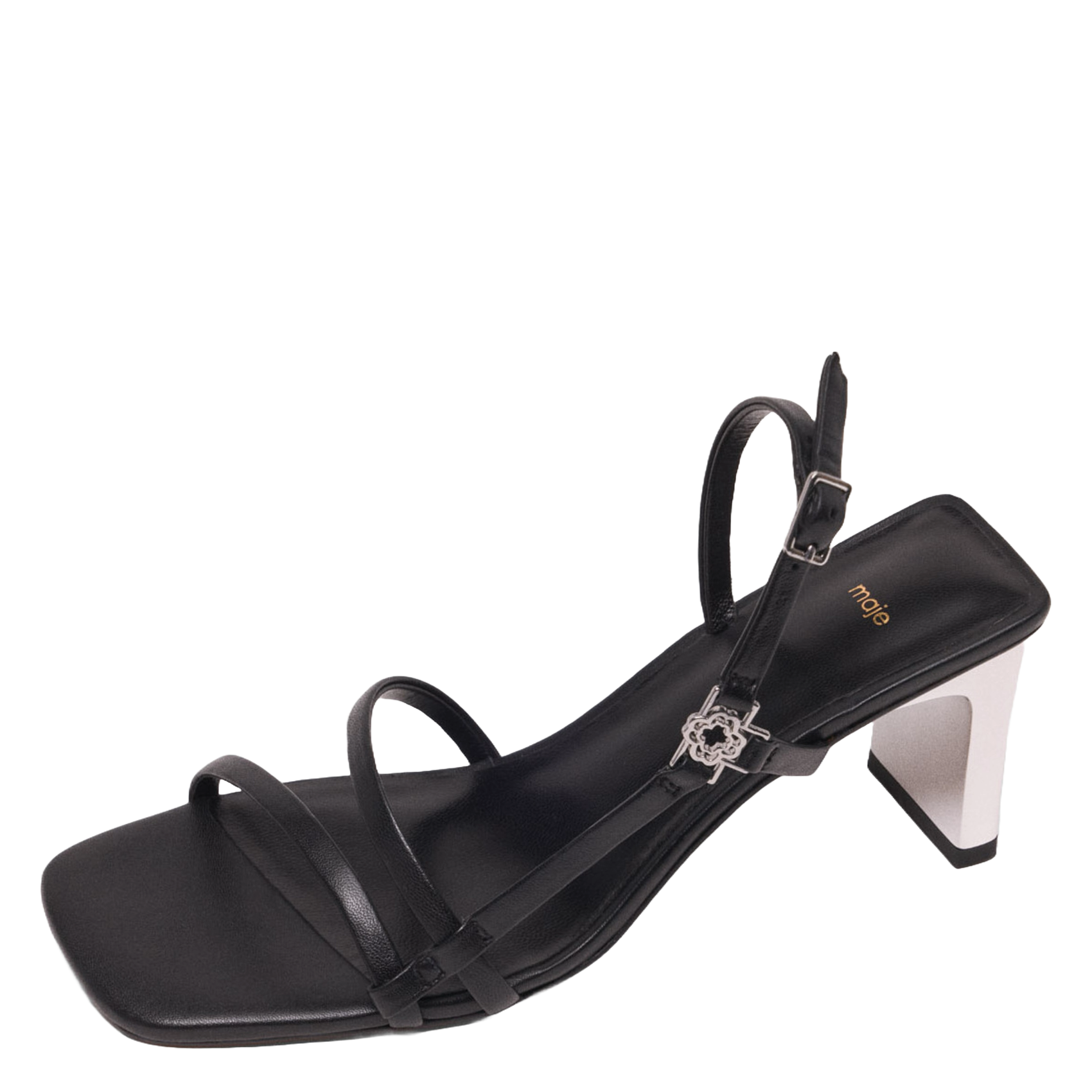 Sandales hautes en cuir MAJE Noir