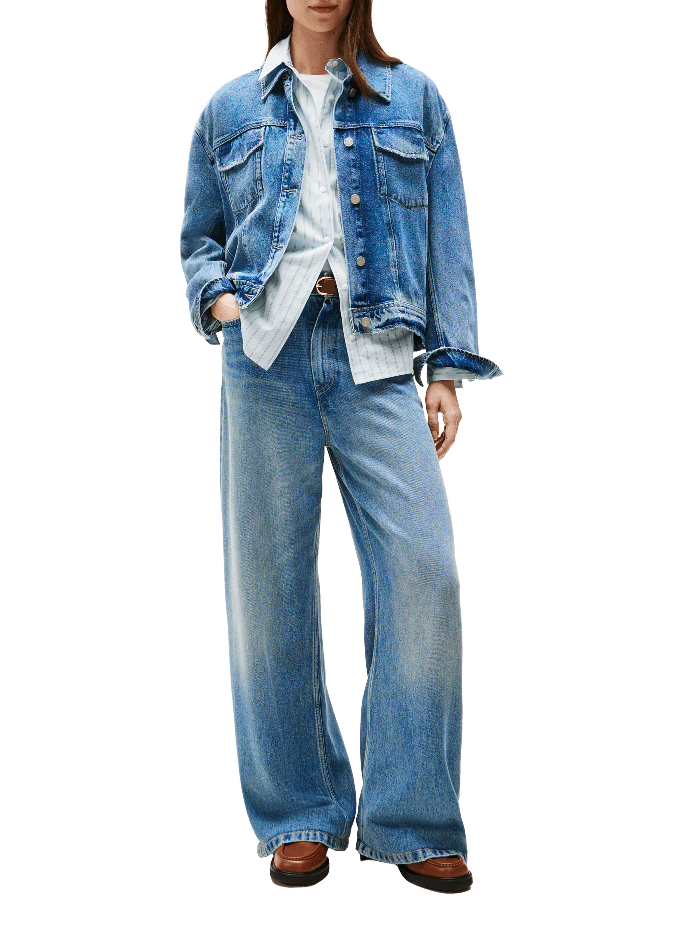 Short oversized denim jacket TOMMY HILFIGER Blue