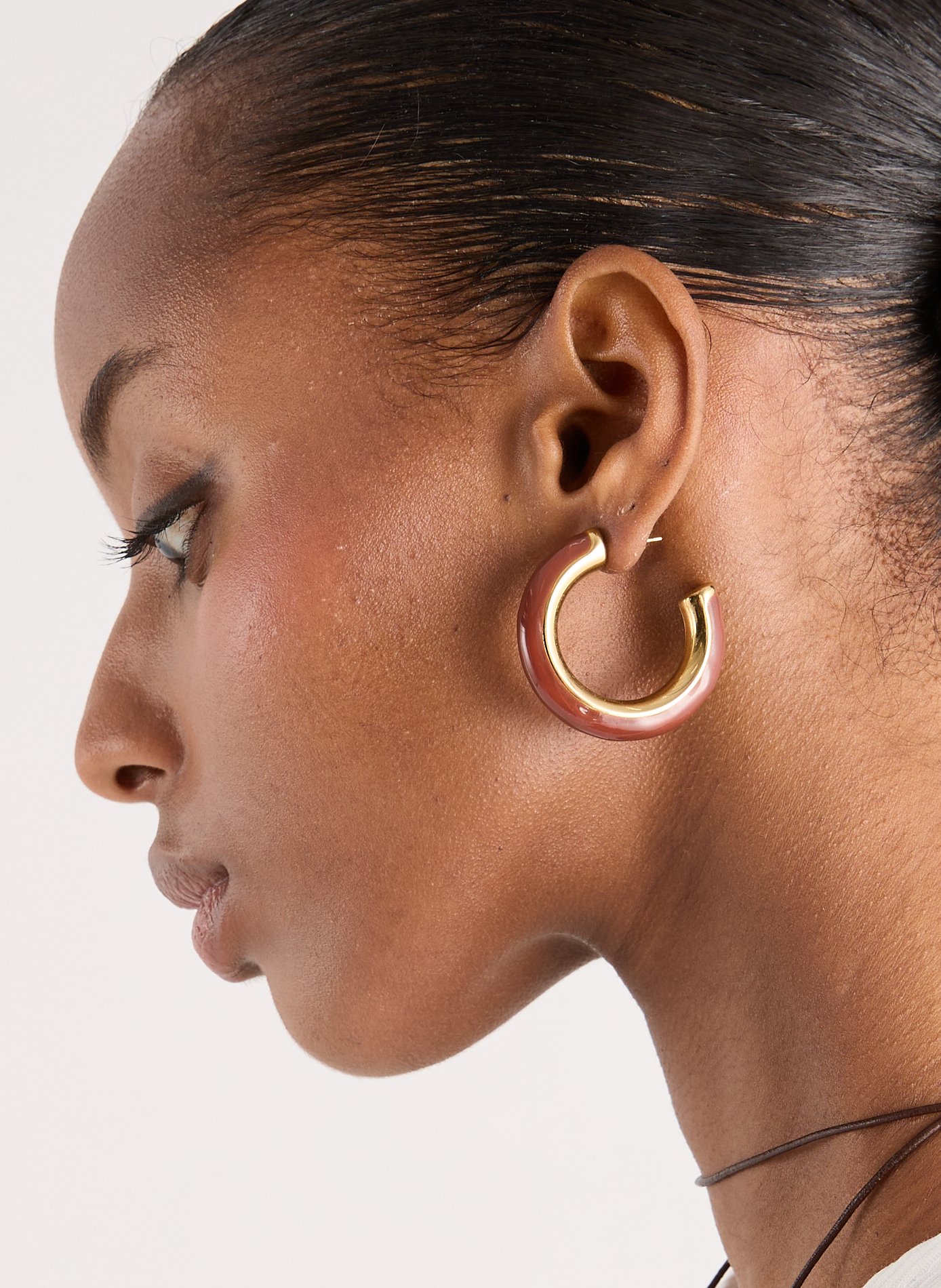 Boucles d'oreille Créoles AU PRINTEMPS PARIS Marron