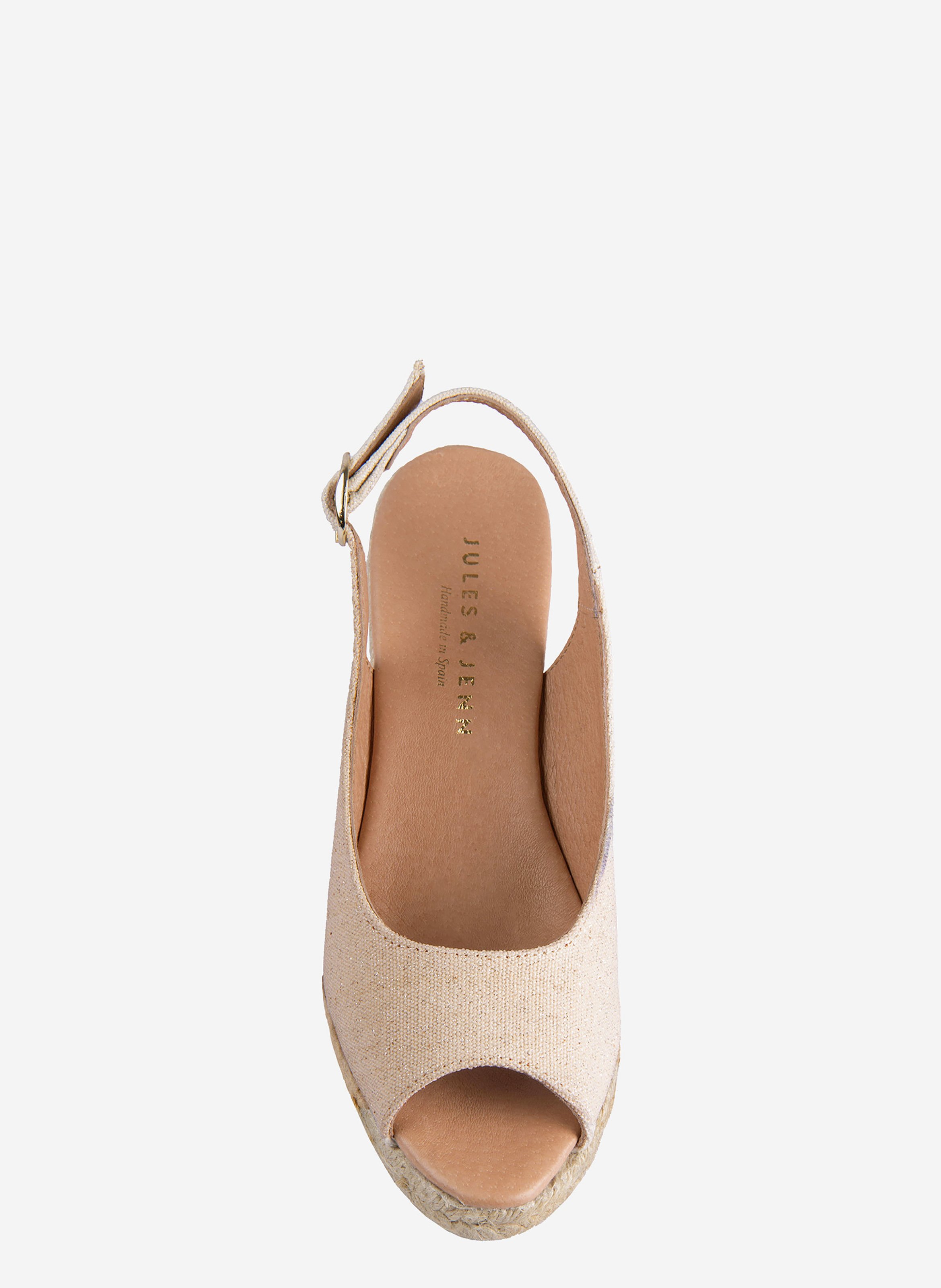 Espadrilles slingback toile recyclée JULES & JENN Doré