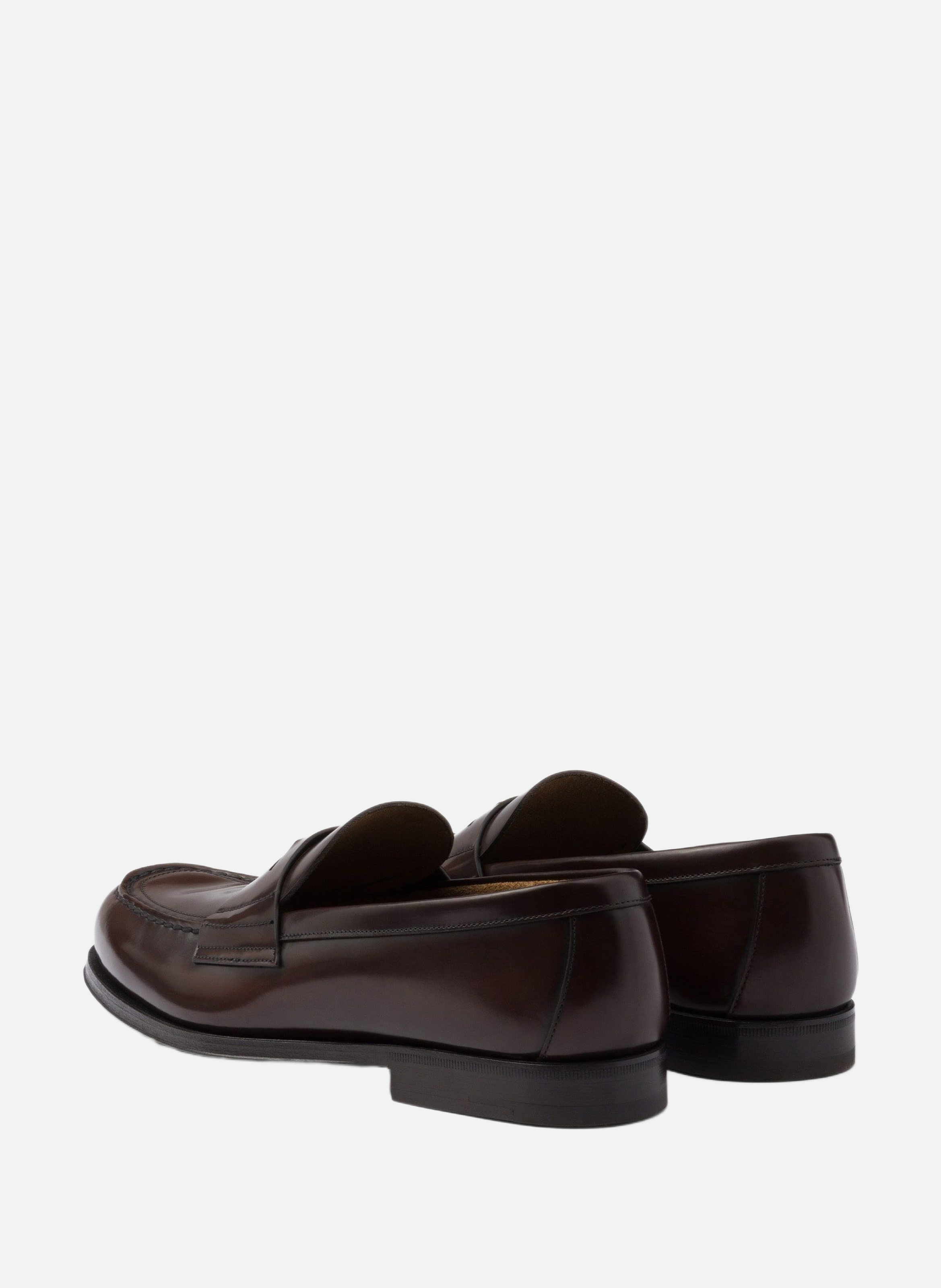 Mocassins en cuir brossé PRADA Marron
