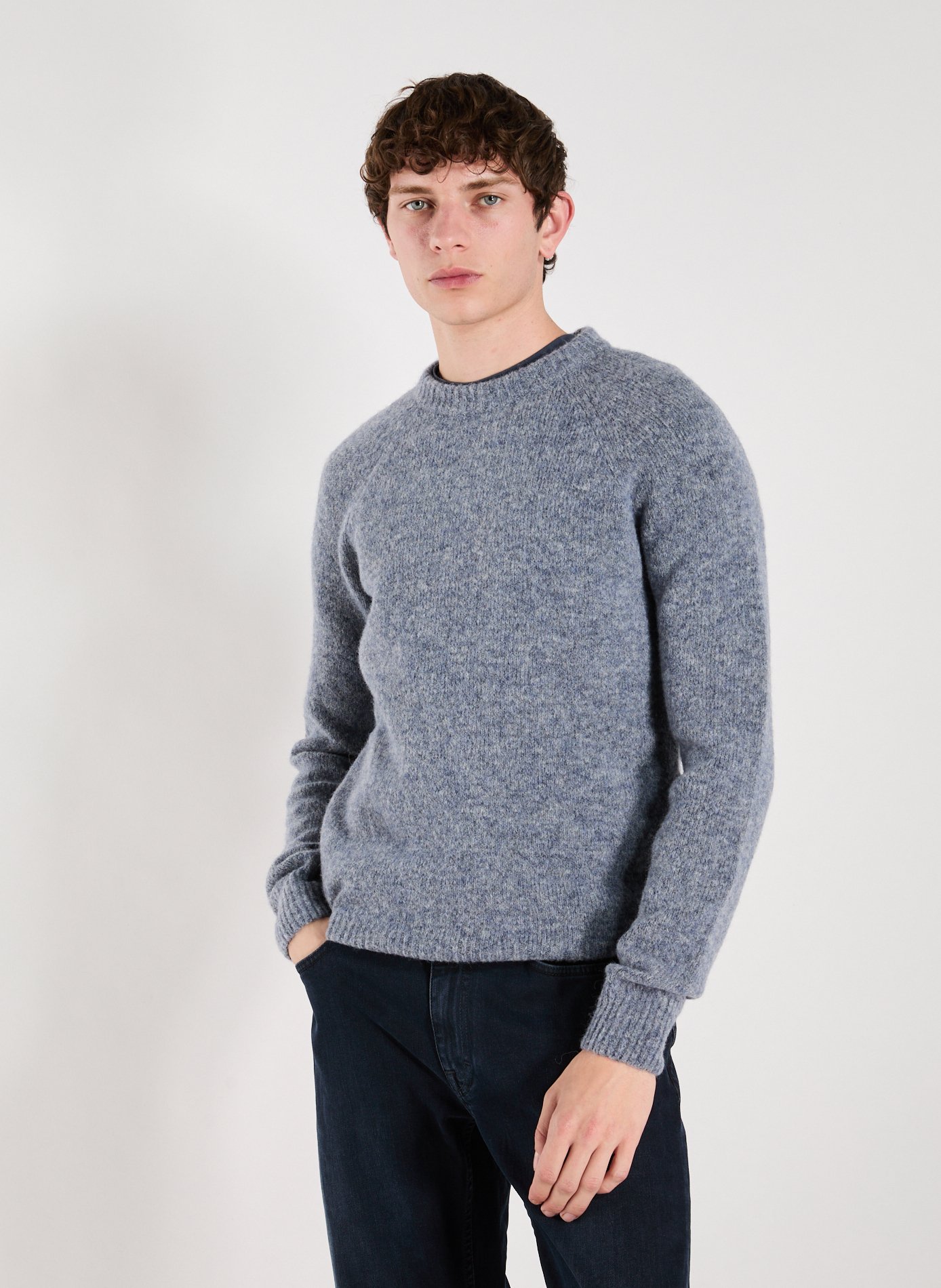 K-WAY Wool-blend round-neck jumper Blue
