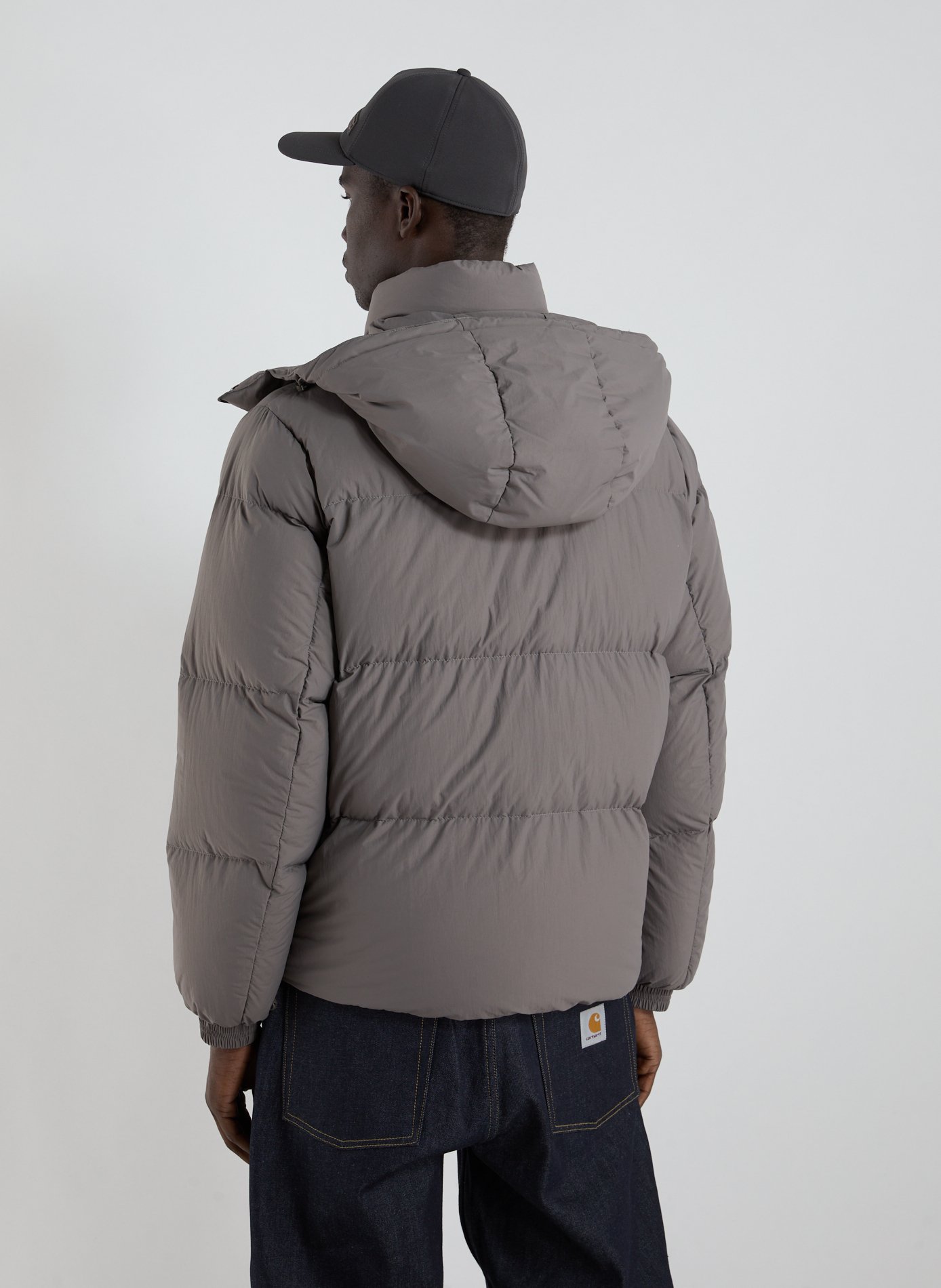 Hooded padded jacket ARMANI EXCHANGE Brown