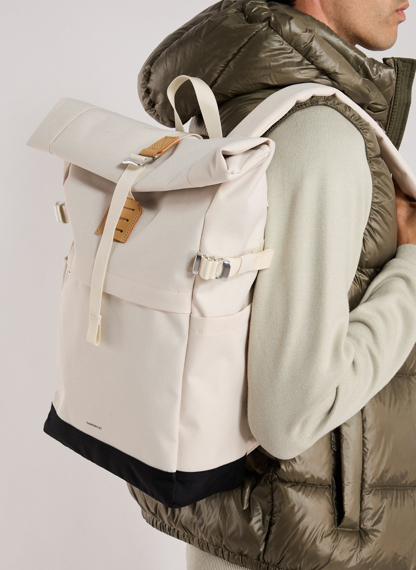 SANDQVIST Sac à dos Icon Rolltop M Blanc