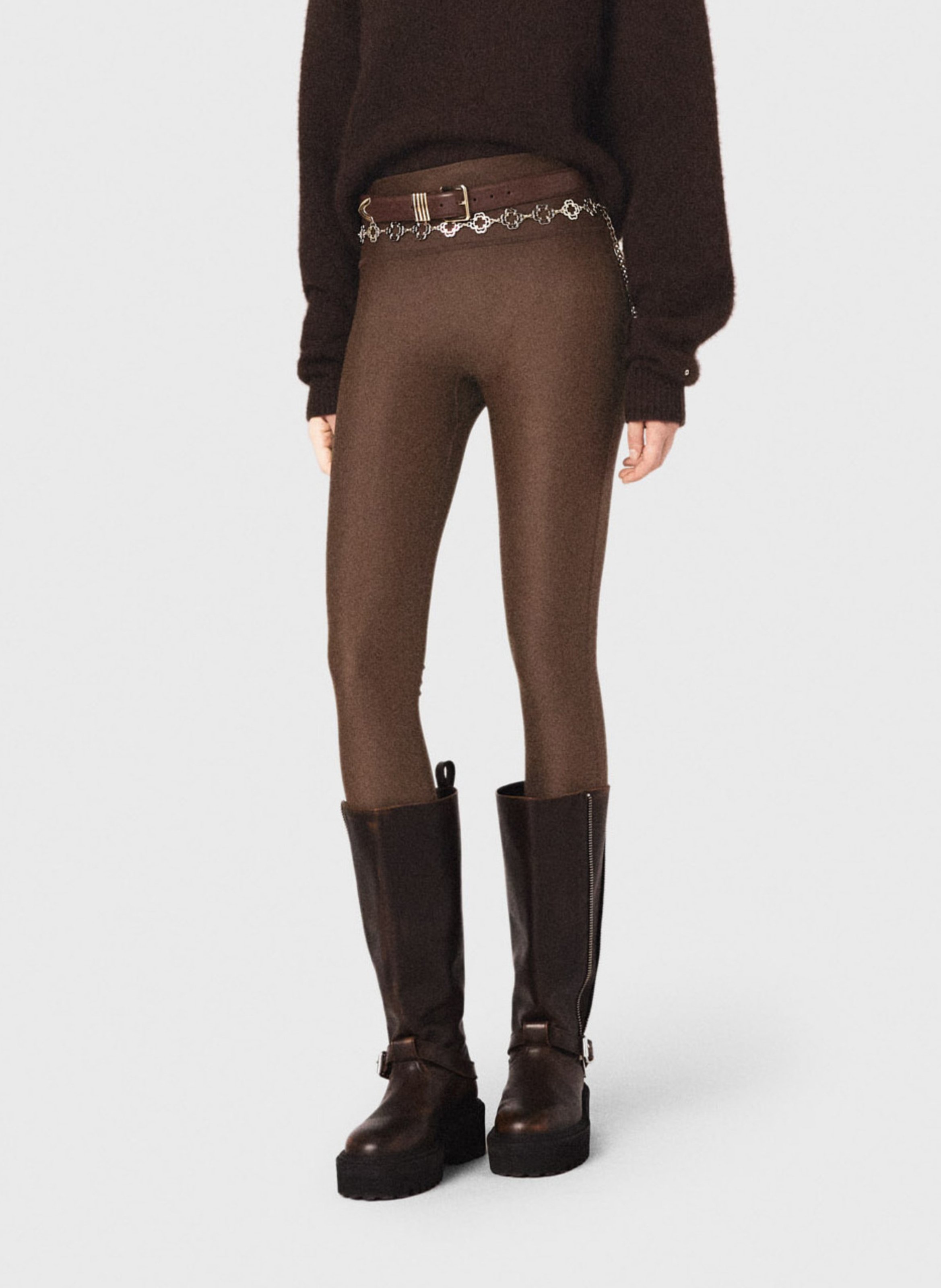 Legging de yoga MAJE Marron