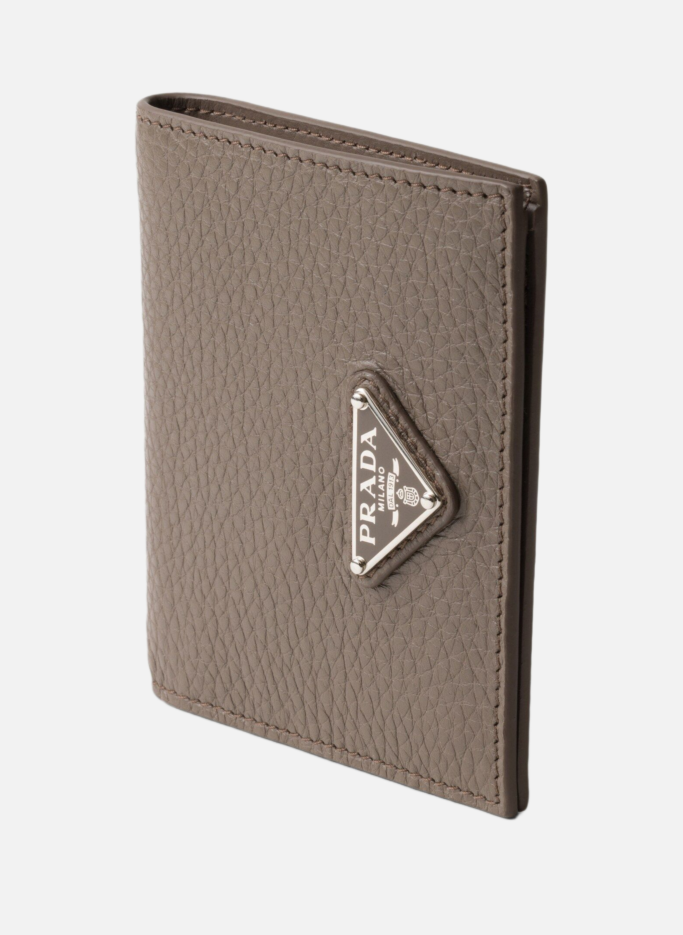 Portefeuille en cuir PRADA Gris