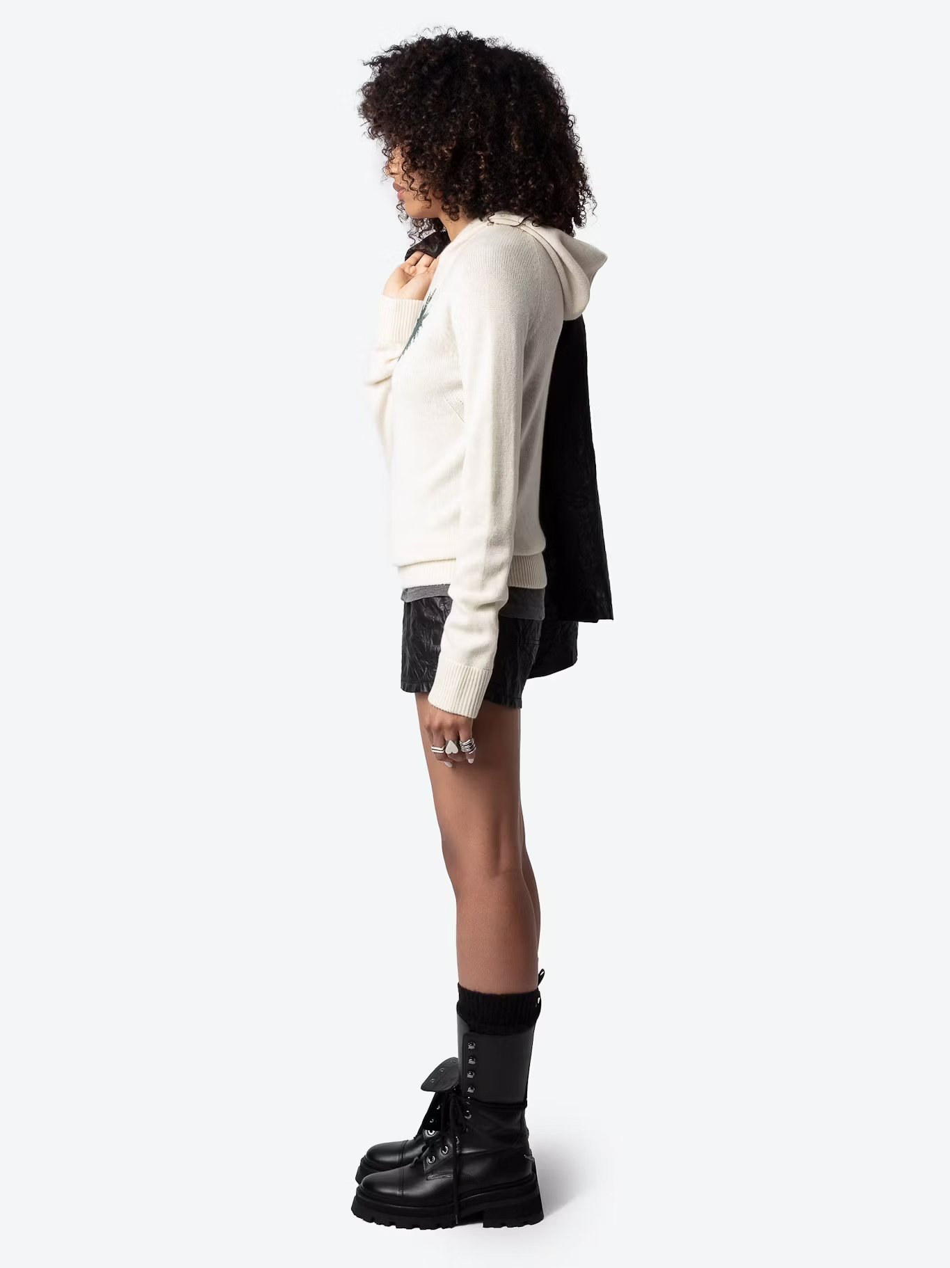 Sweat à capuche en cachemire moony ZADIG&VOLTAIRE Blanc