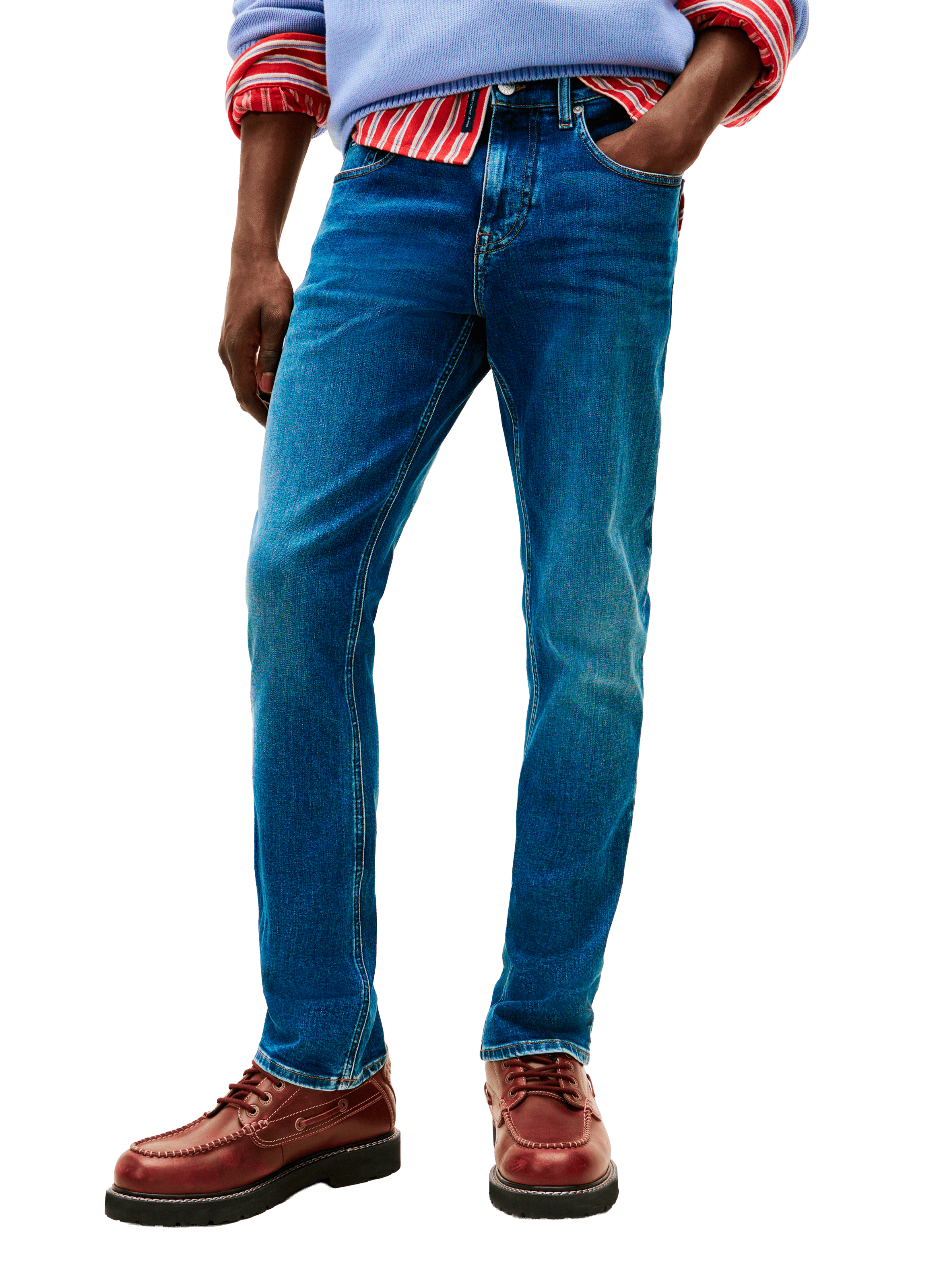 Jean coupe slim en coton mélangé TOMMY HILFIGER Bleu