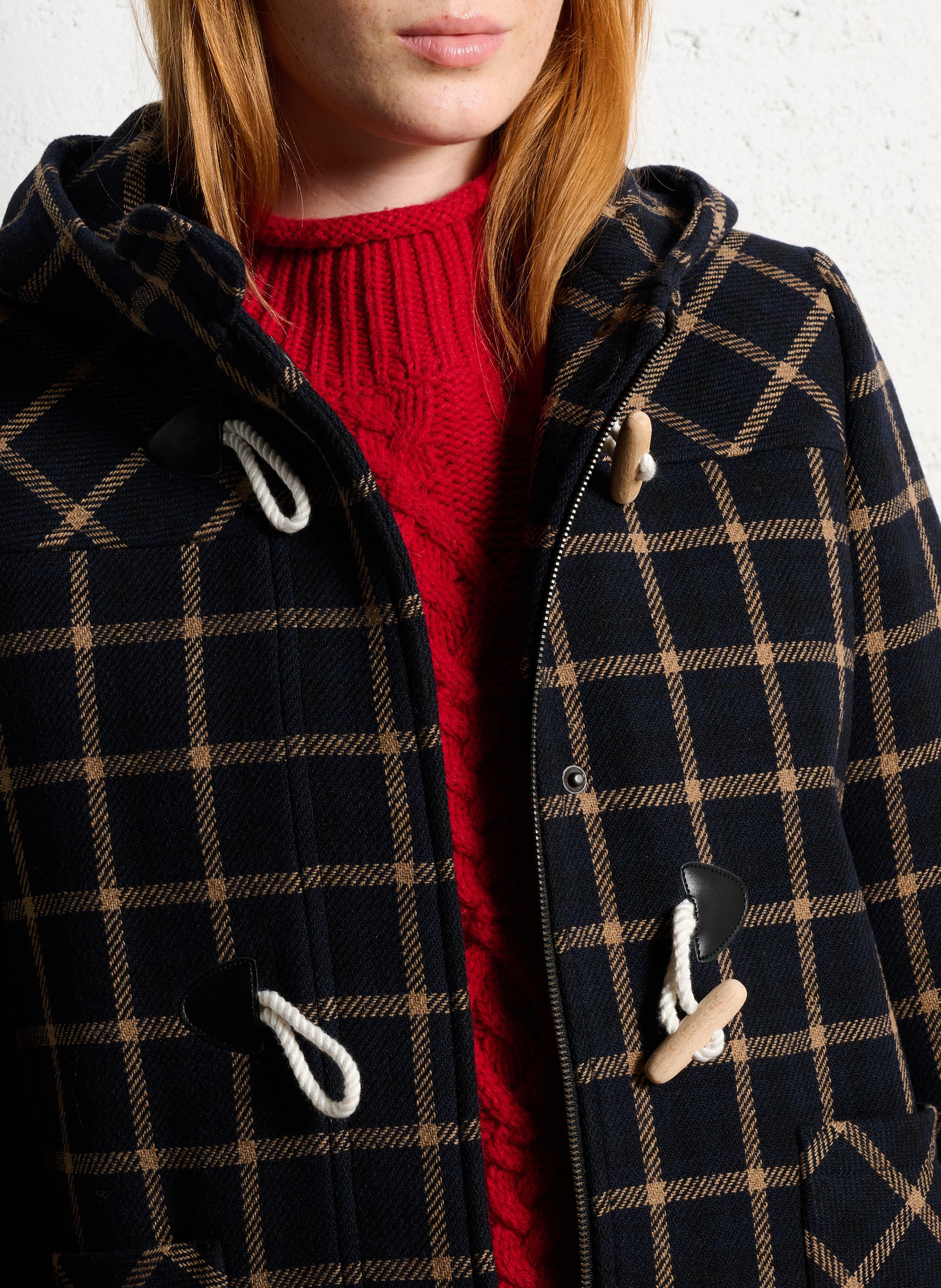 Manteau col montant en laine mélangée ARMOR-LUX Bleu