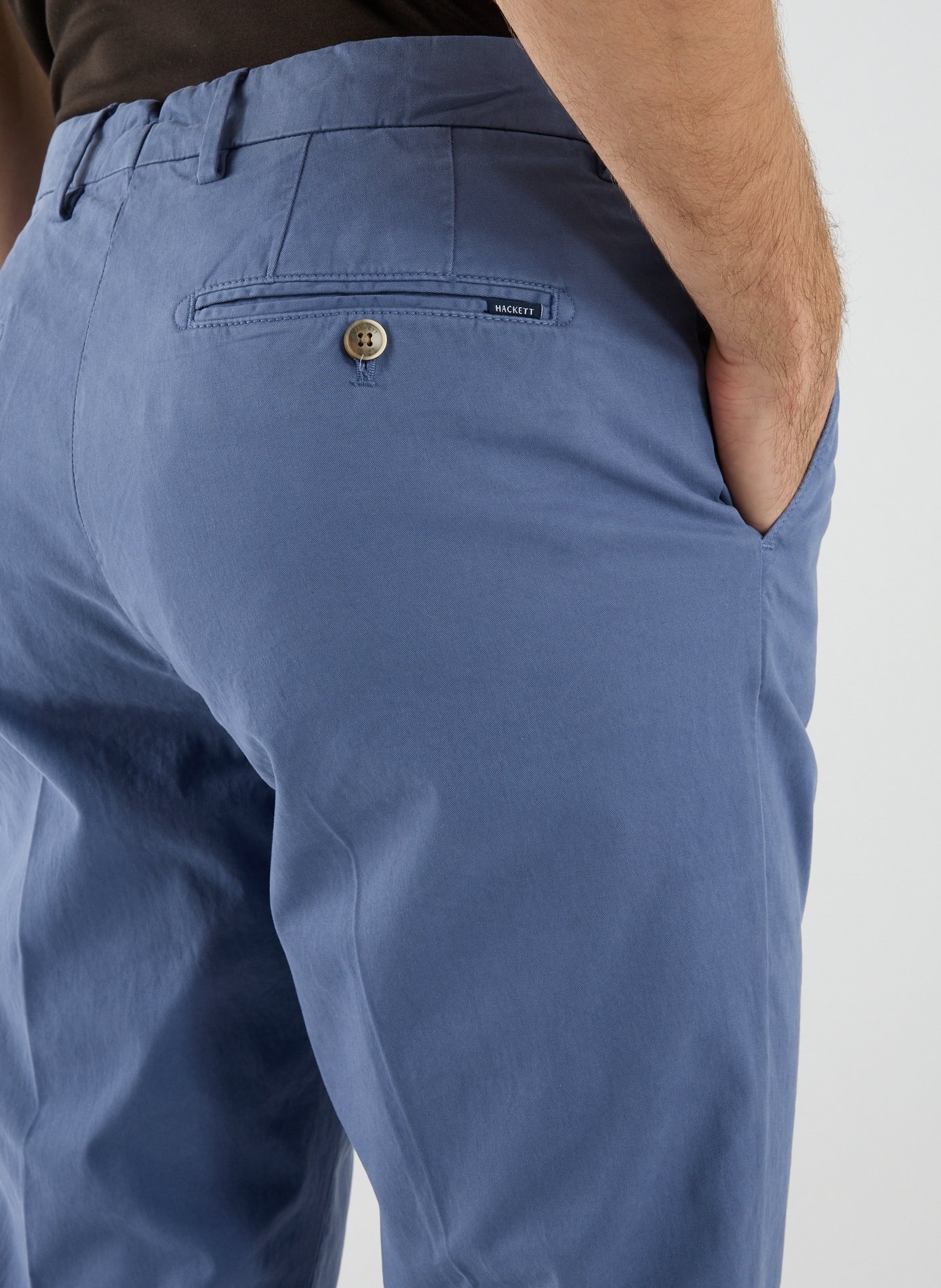 Pantalon chino slim en coton mélangé HACKETT Bleu