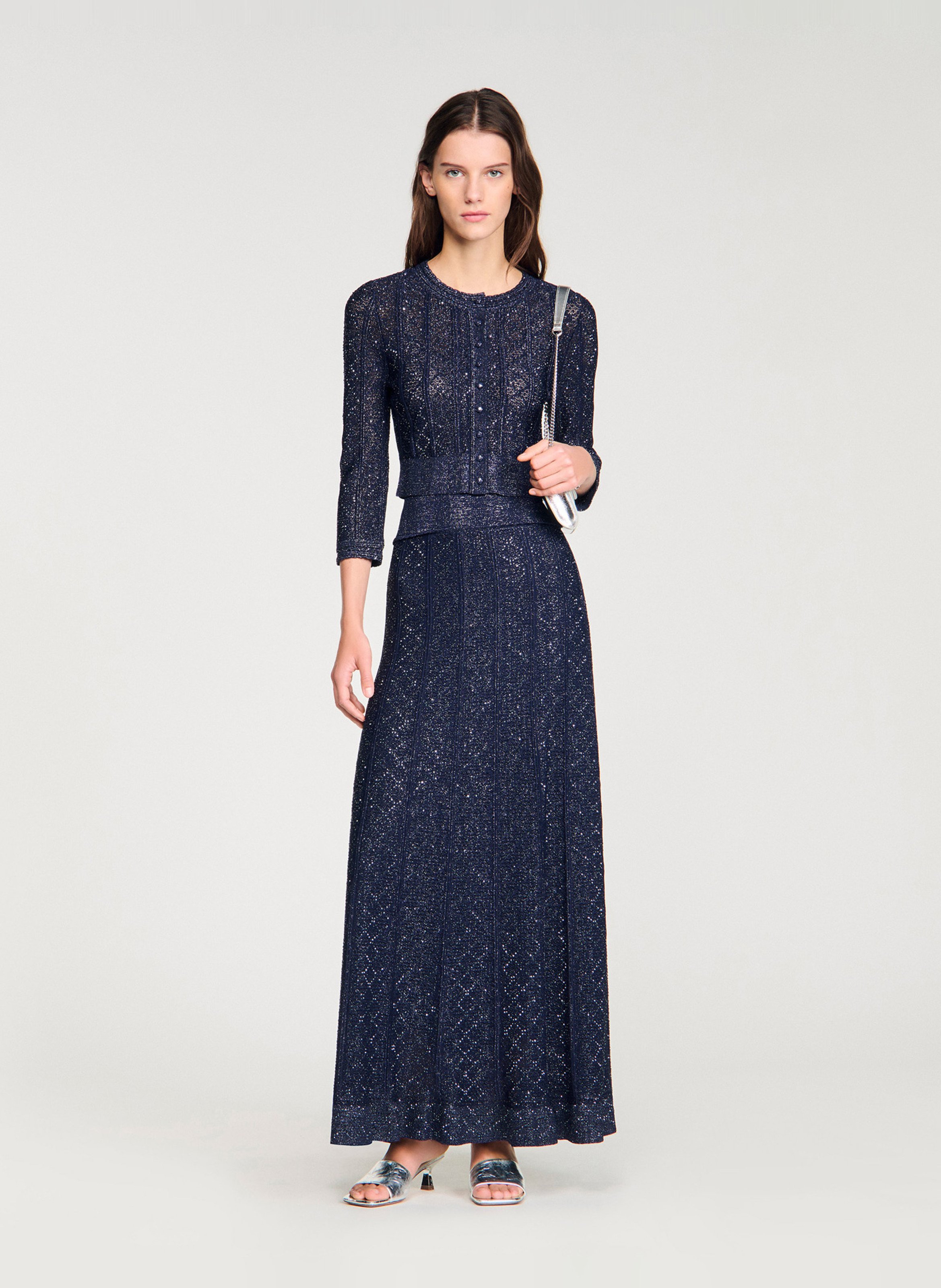 Cardigan col rond SANDRO Bleu