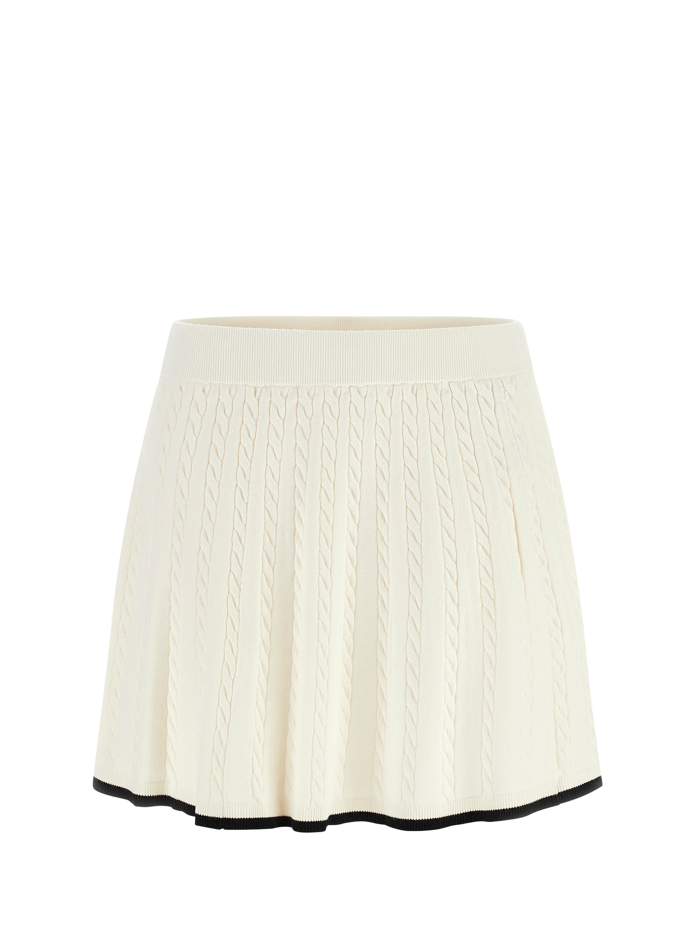 Jupe courte en maille tressée GUESS Beige