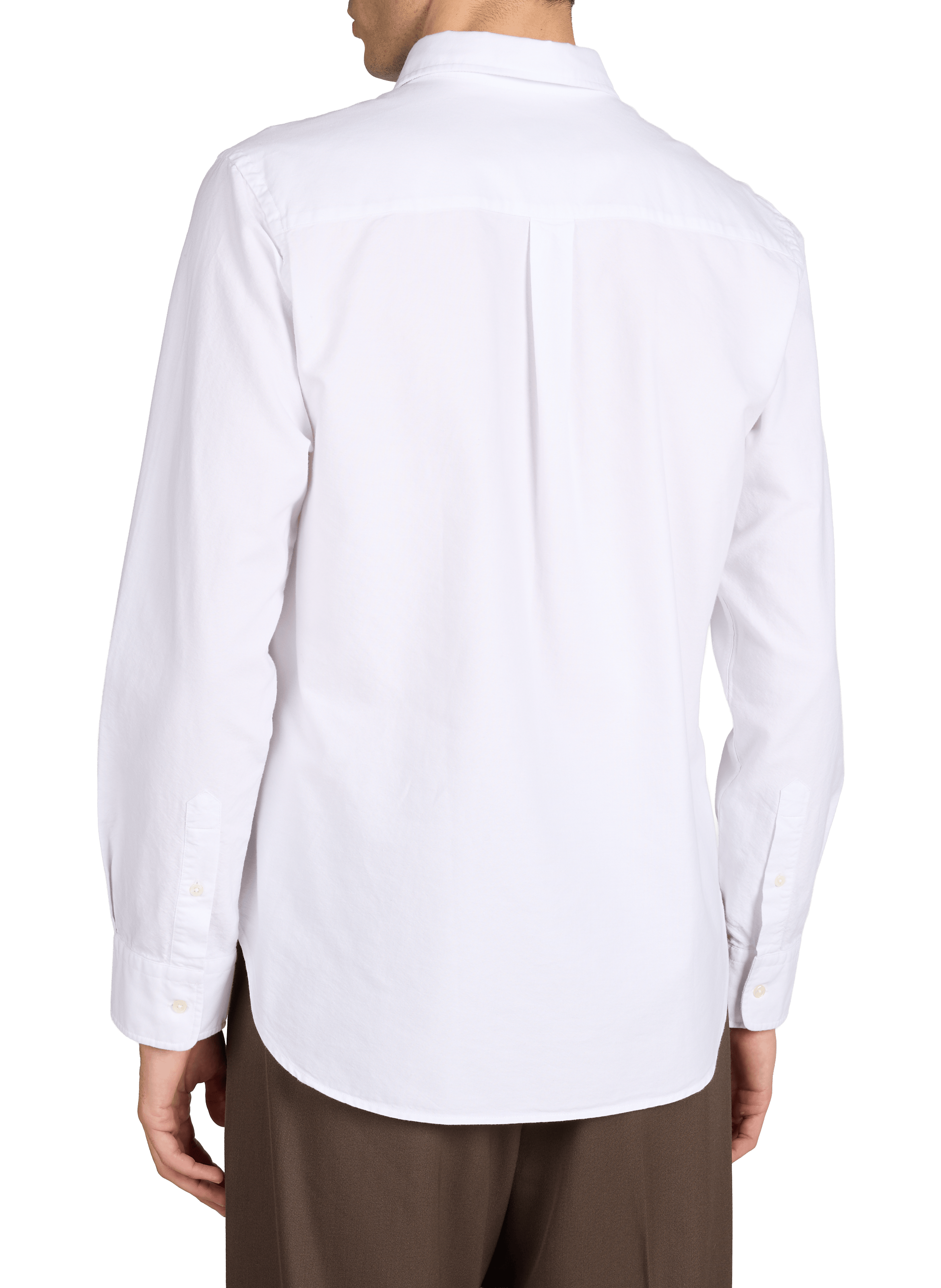 Chemise unie à col américain en coton OFFICINE GENERALE Blanc